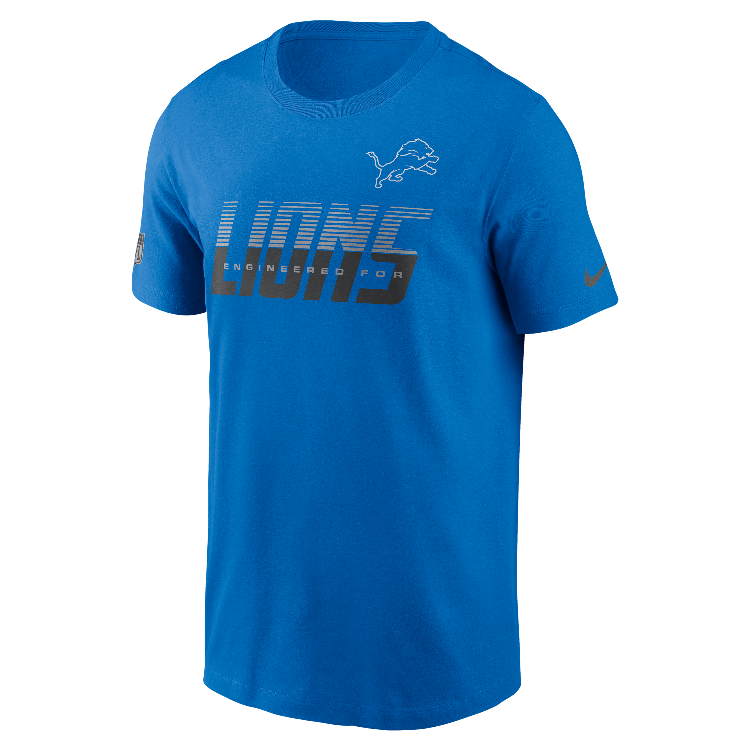 Detroit Lions Sideline Team Issue Nike Men's Dri-FIT NFL T-Shirt in Blue | 02ET45A9J-TF9