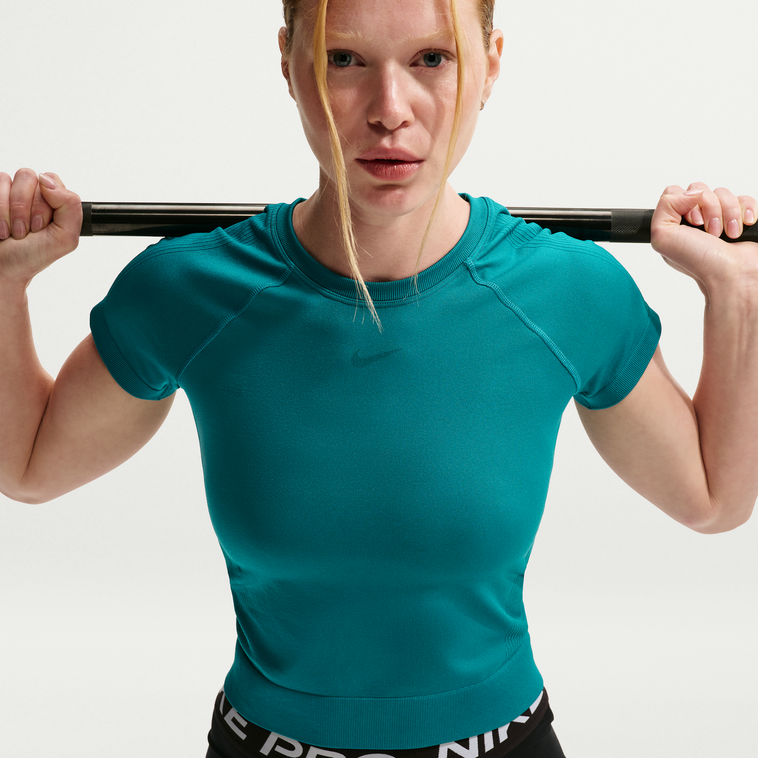 Women's Nike Pro Seamless Dri-FIT T-Shirt in Blue | IM9972-372
