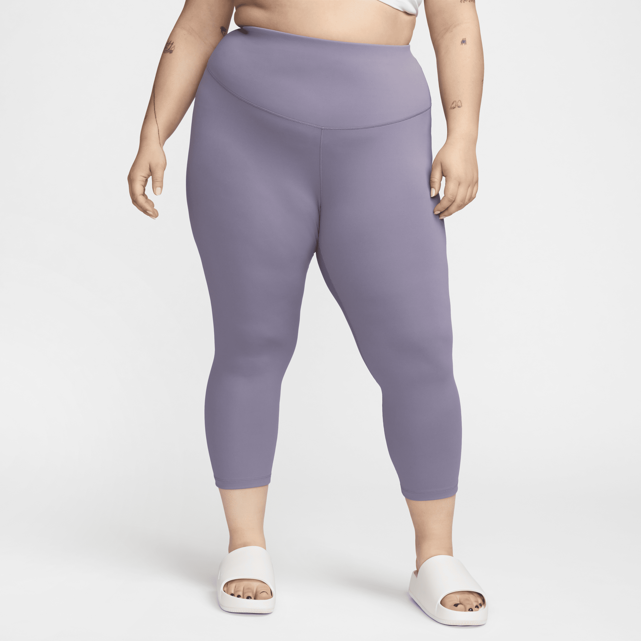 Nike Women's One High-waisted Crop Leggings (plus Size) In Purple