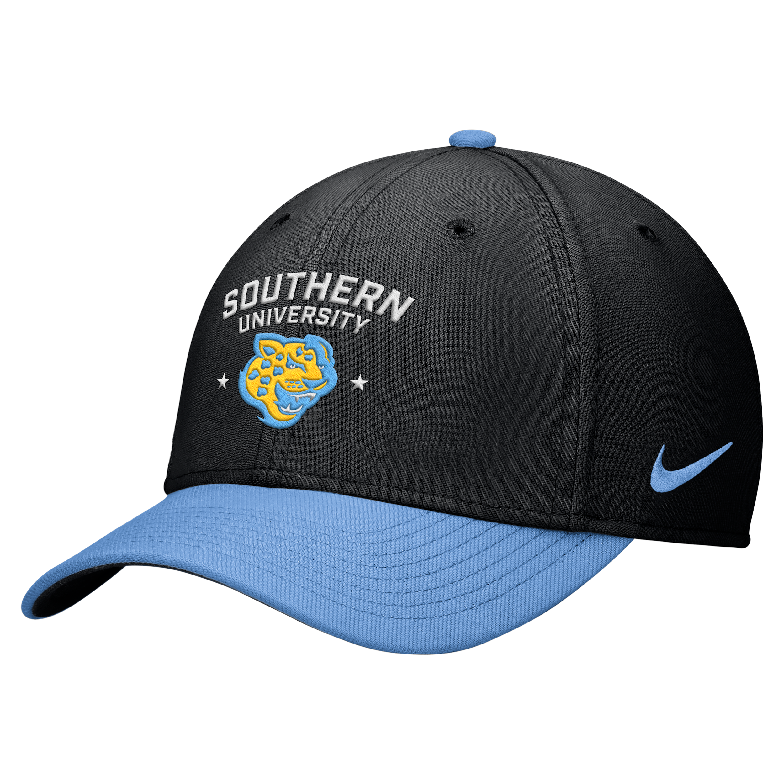 Nike Unisex Rise College (southern University And A&m) Dri-fit Swooshflex Cap In Black