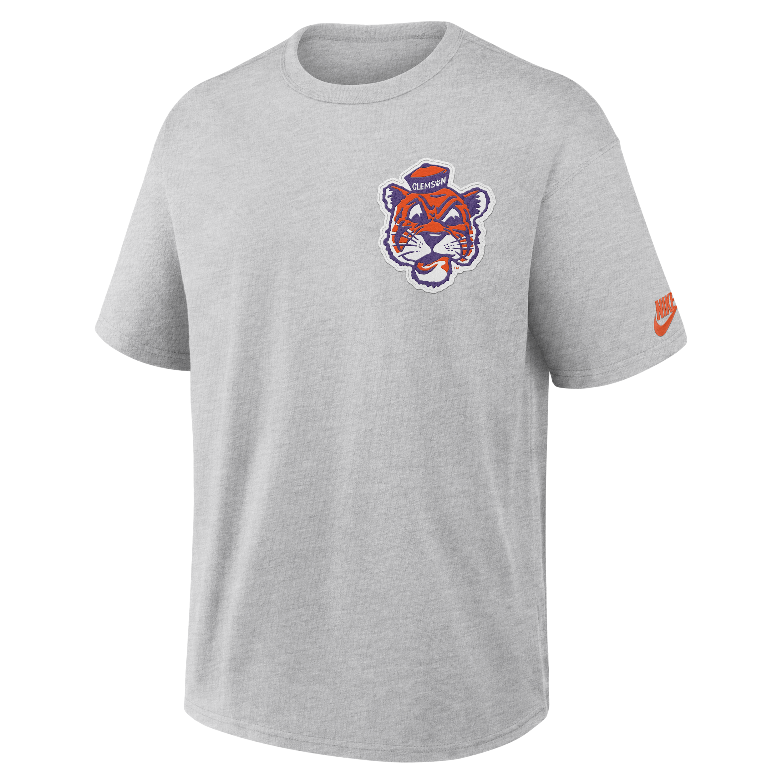 Nike Men's Clemson Tigers Grey Heather Set On Max90 Legacy T-Shirt, XXL, Gray