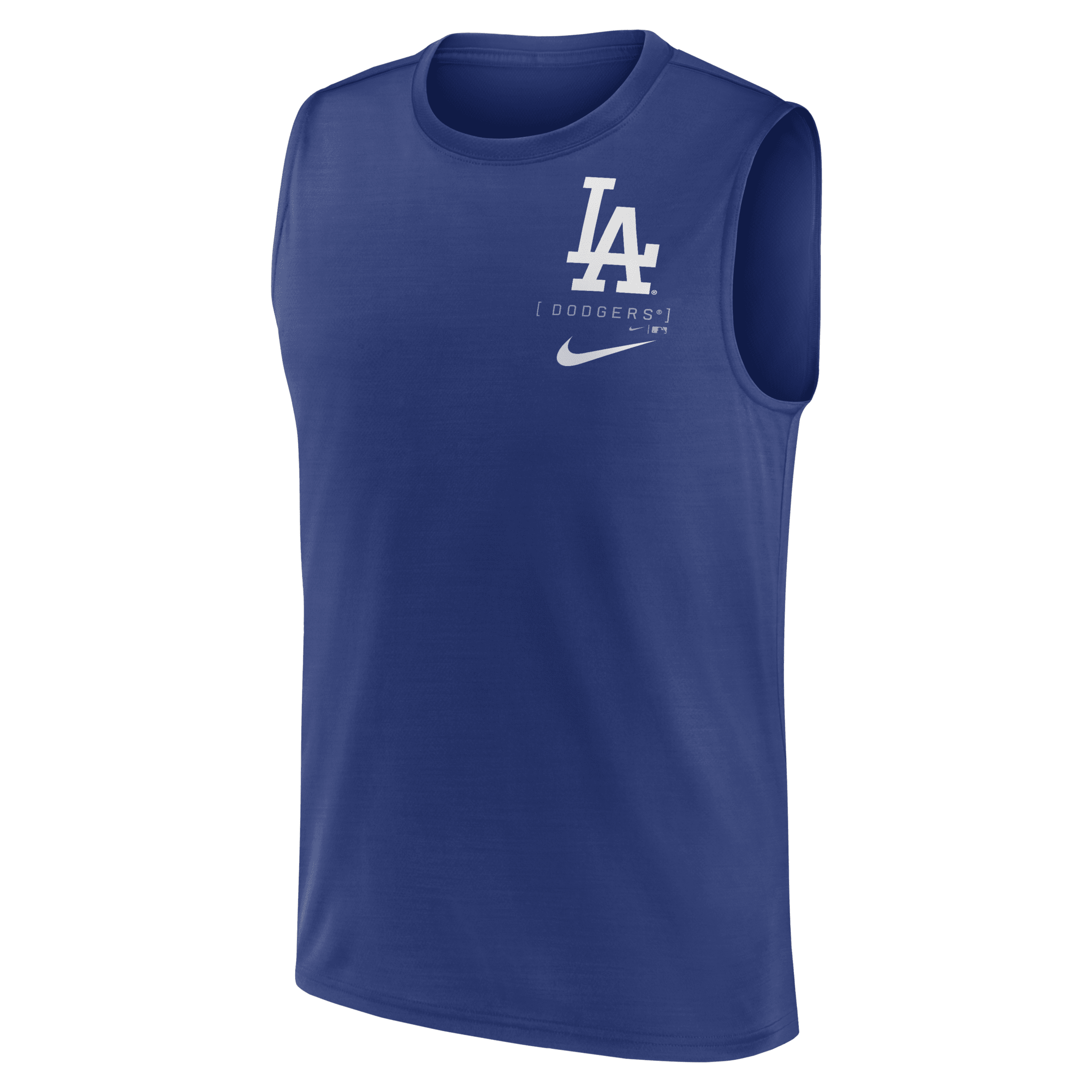 Shop Nike Los Angeles Dodgers Large Logo  Men's Dri-fit Mlb Muscle Tank Top In Blue