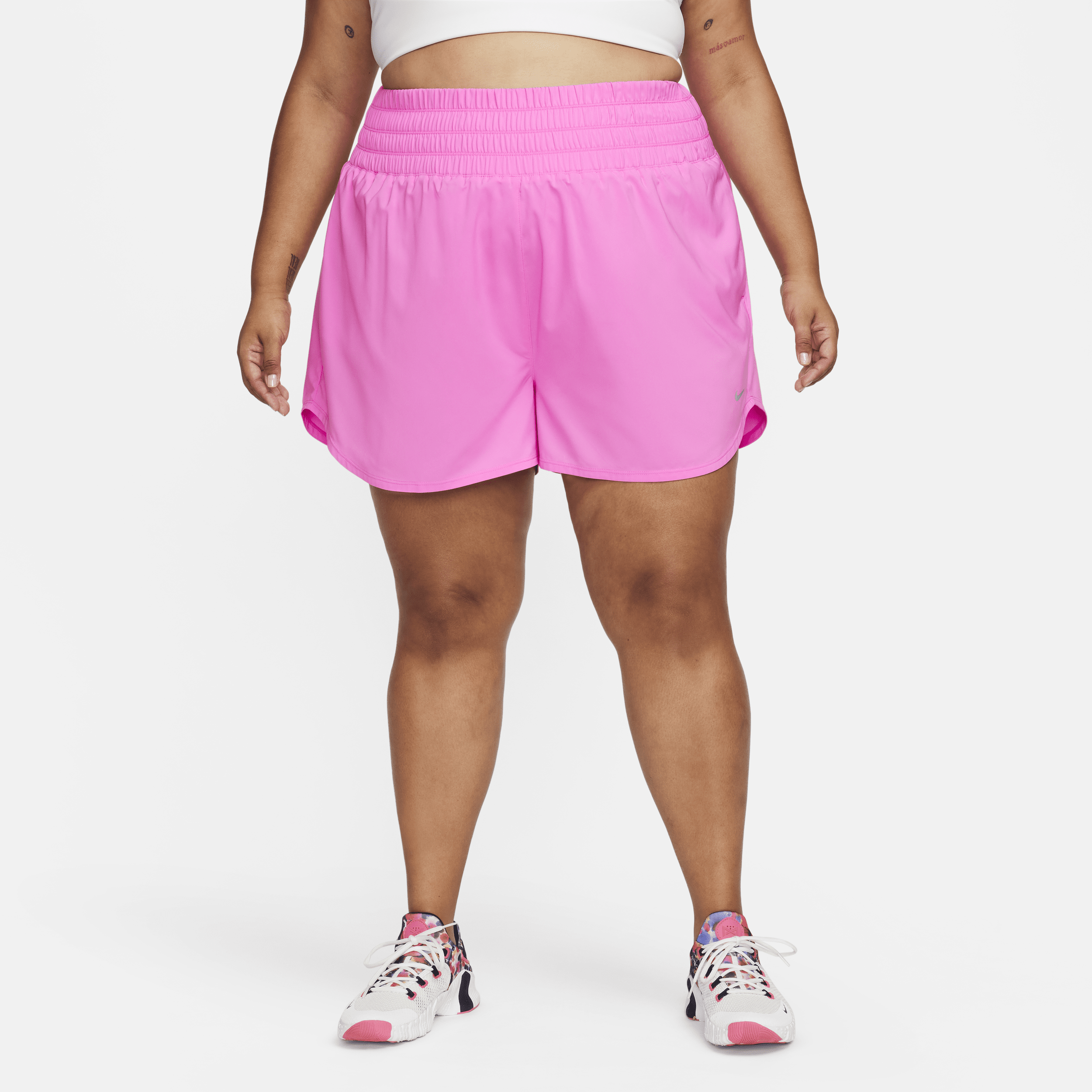 Nike Women's Dri-fit One Ultra High-waisted 3" Brief-lined Shorts (plus Size) In Red
