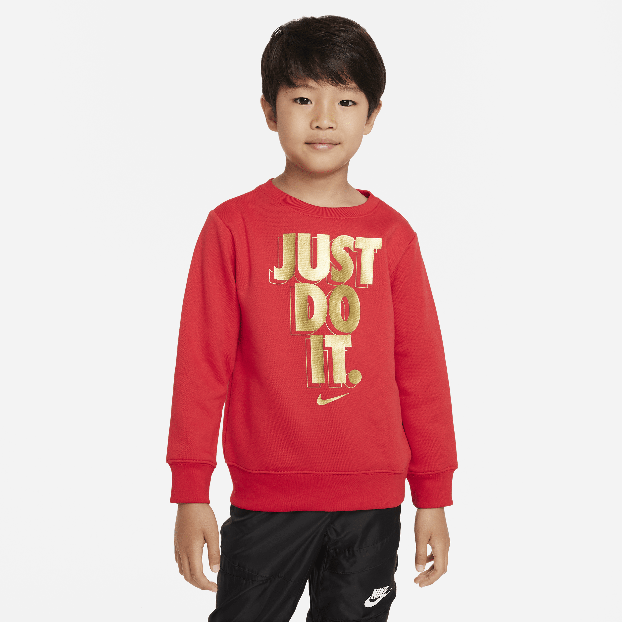 Nike Just Do It Gifting Crewneck Little Kids' Crewneck In Red