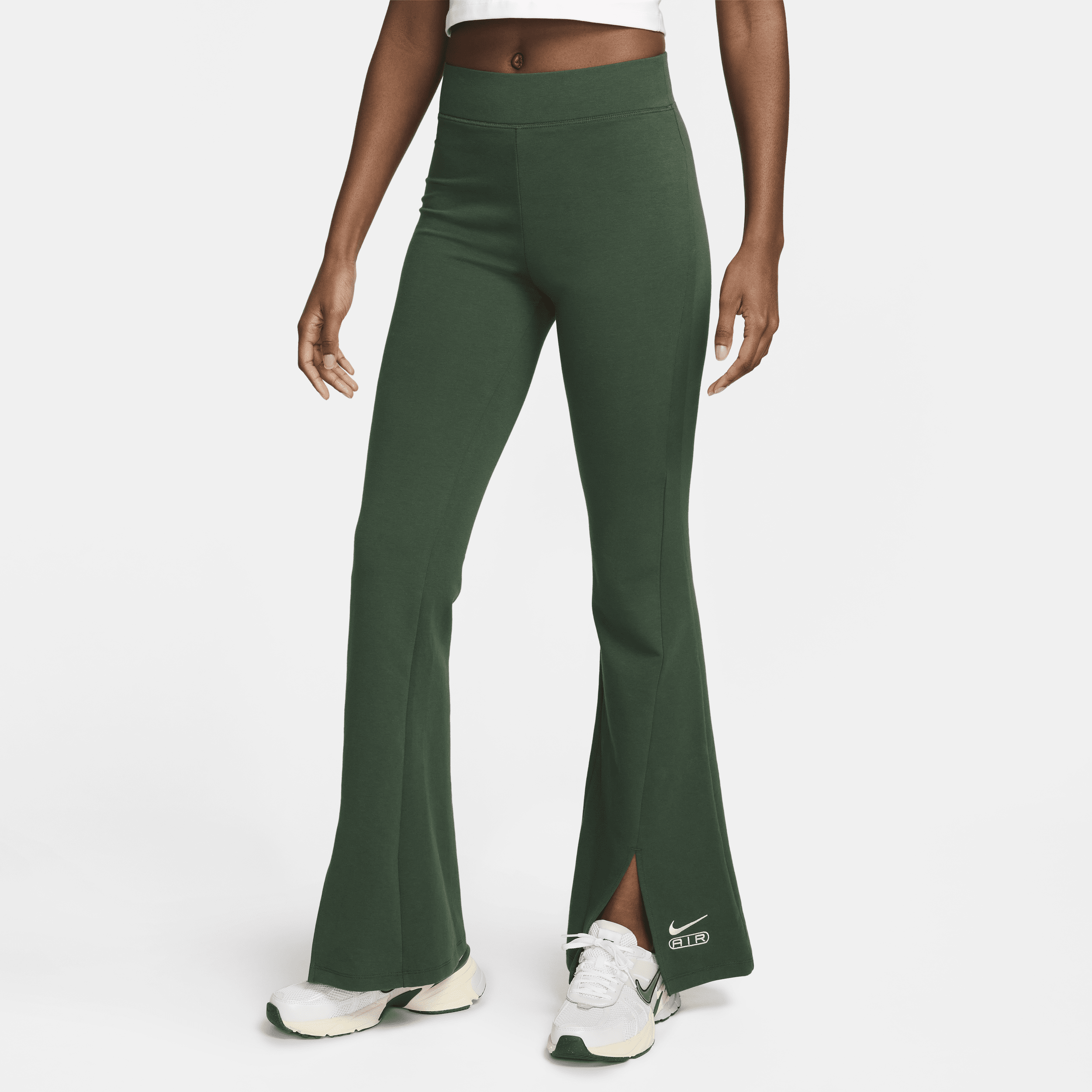 Shop Nike Women's Air High-waisted Full-length Split-hem Leggings In Green