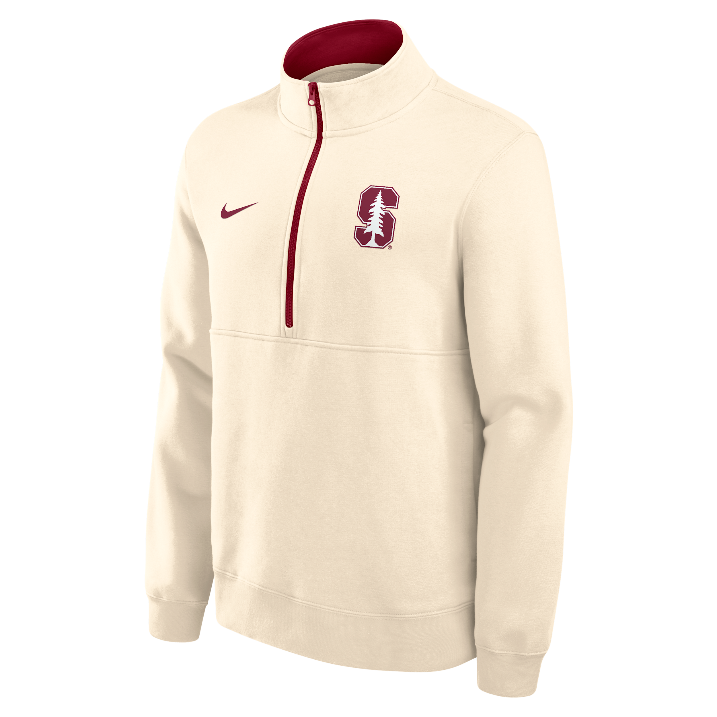 Stanford Primetime Primary Logo Nike Men's College 1/2-Zip Crew in Brown | 02JW0C3BSDN-G24