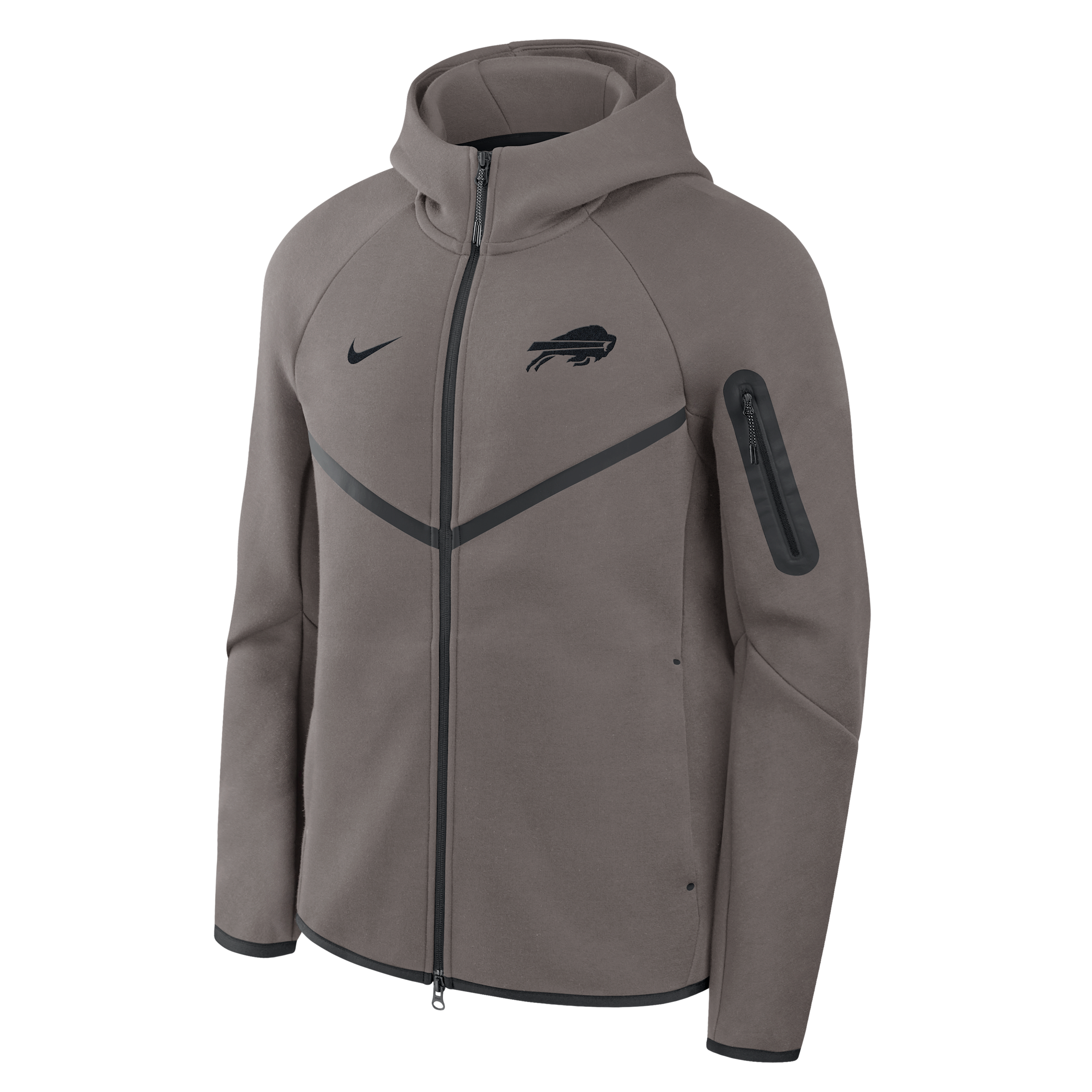 Buffalo Bills Top Billing Tech Fleece Windrunner Nike Men's NFL Full-Zip Hooded Jacket in Grey | 05L40LYK81-R3D