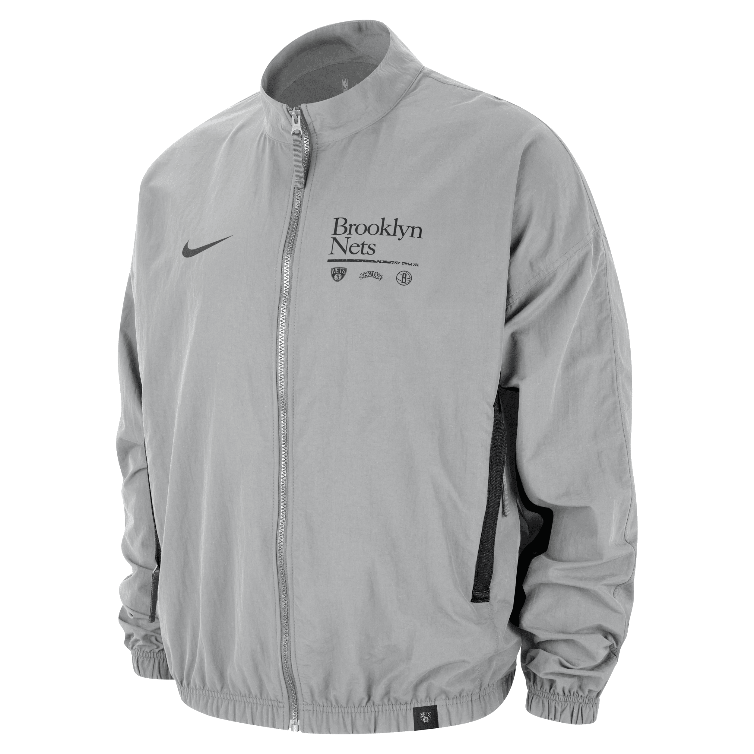 Shop Nike Brooklyn Nets Dna Courtside  Men's Nba Woven Graphic Jacket In Grey