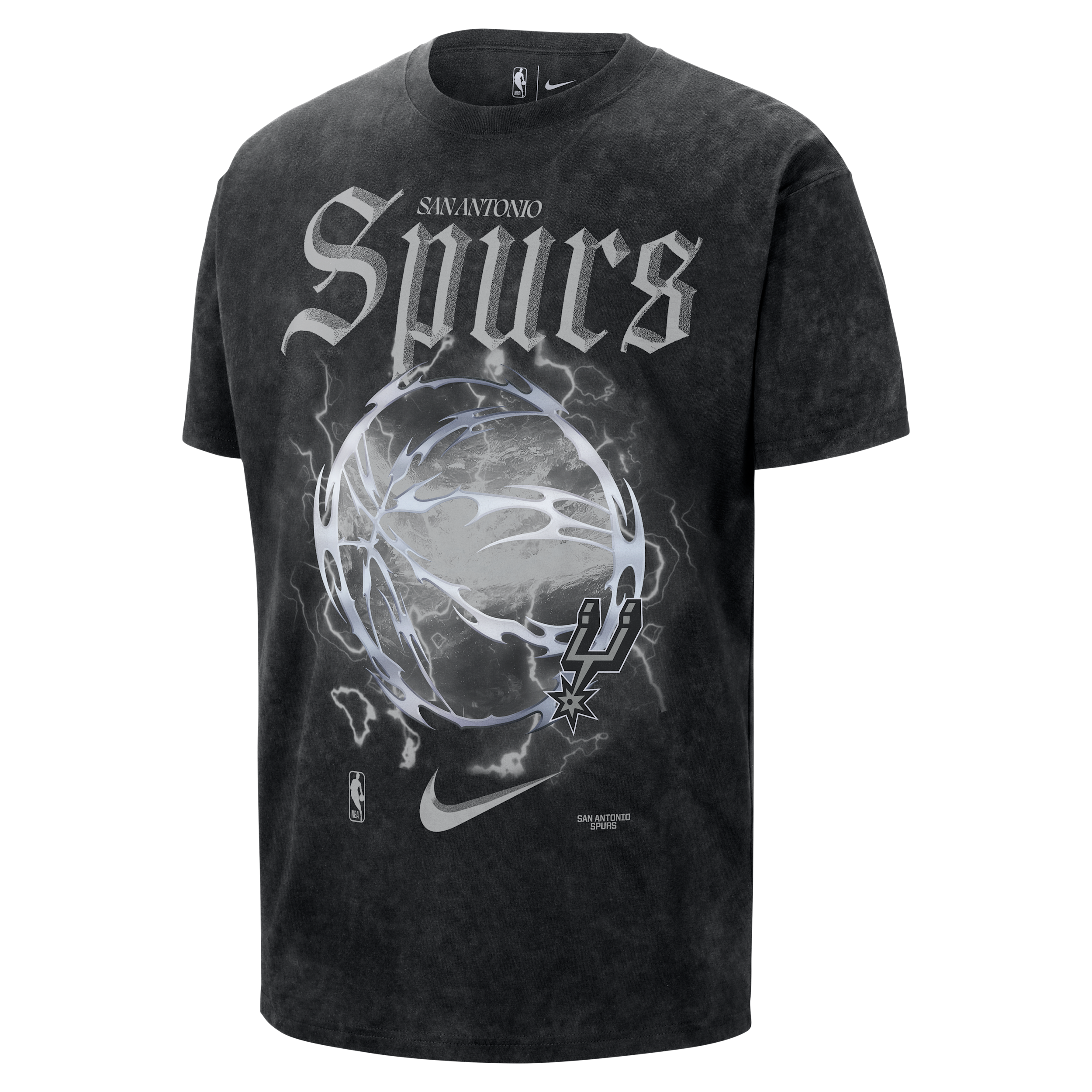 Nike San Antonio Spurs Courtside "halloween"  Men's Nba Max90 T-shirt In Black