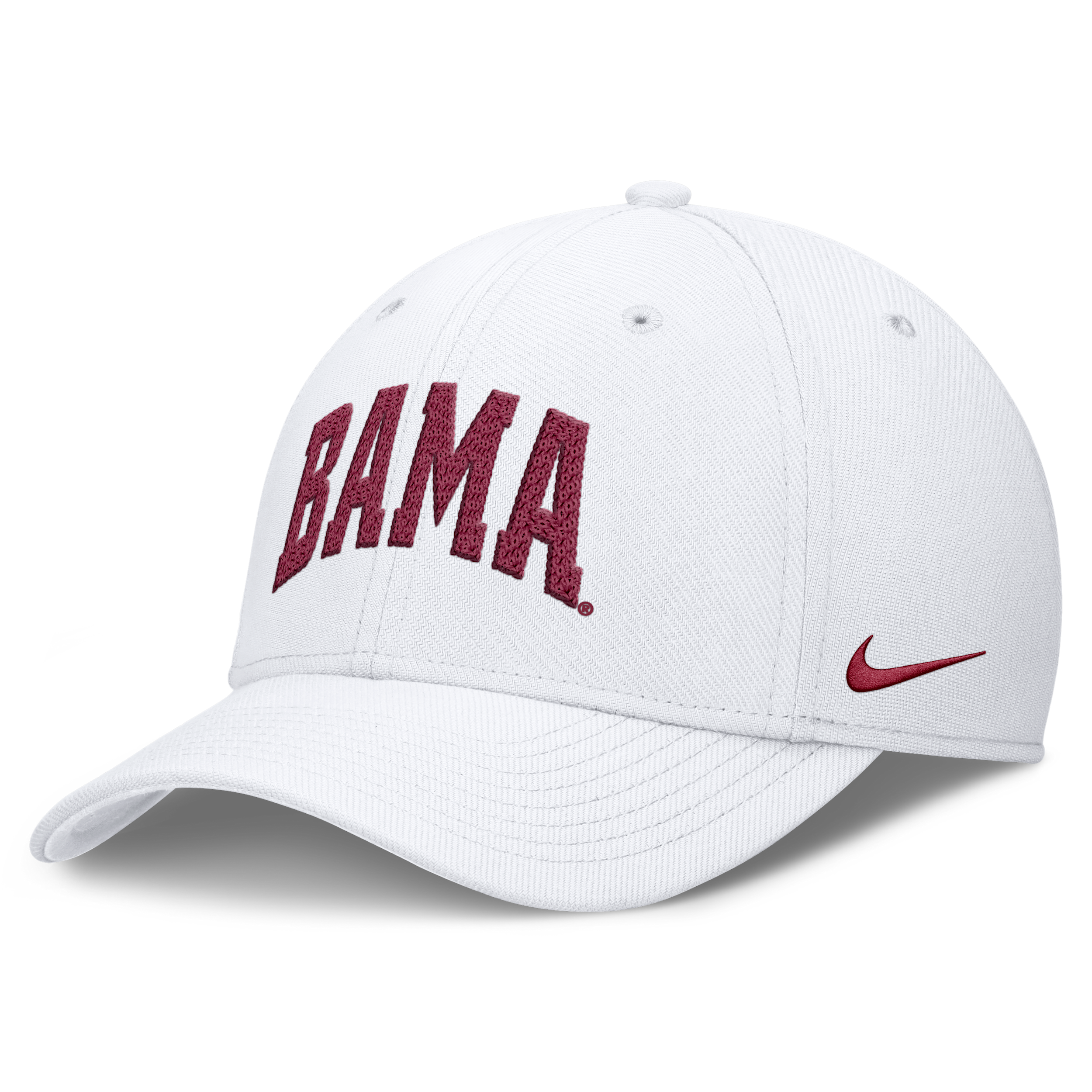 Alabama Classic Swooshflex Nike Men's Dri-FIT College Hat in White | NC0310AABN-KLK