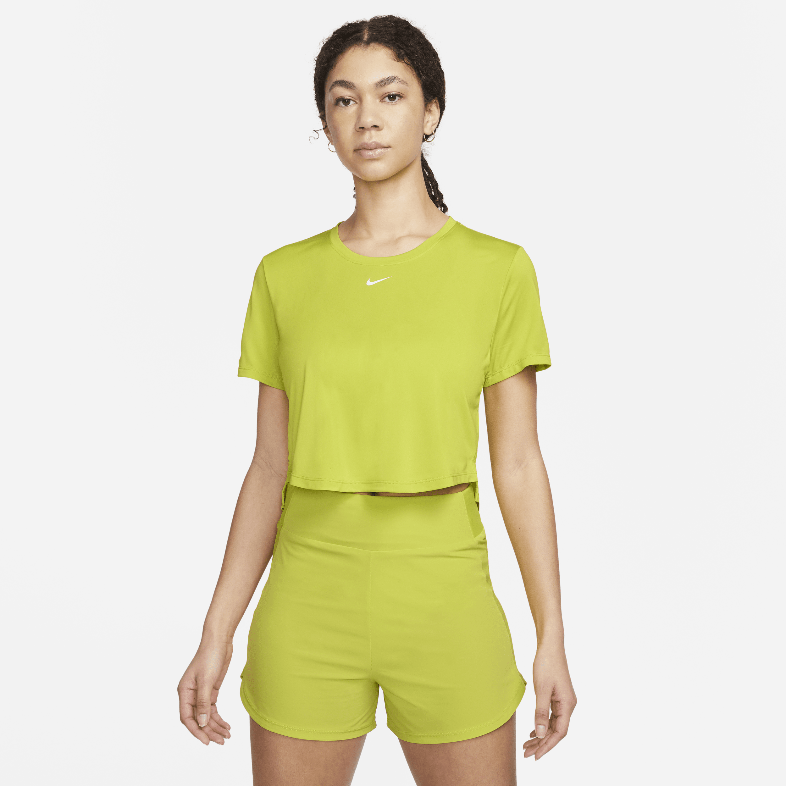Nike Women's Dri-fit One Standard Fit Short-sleeve Cropped Top In Green