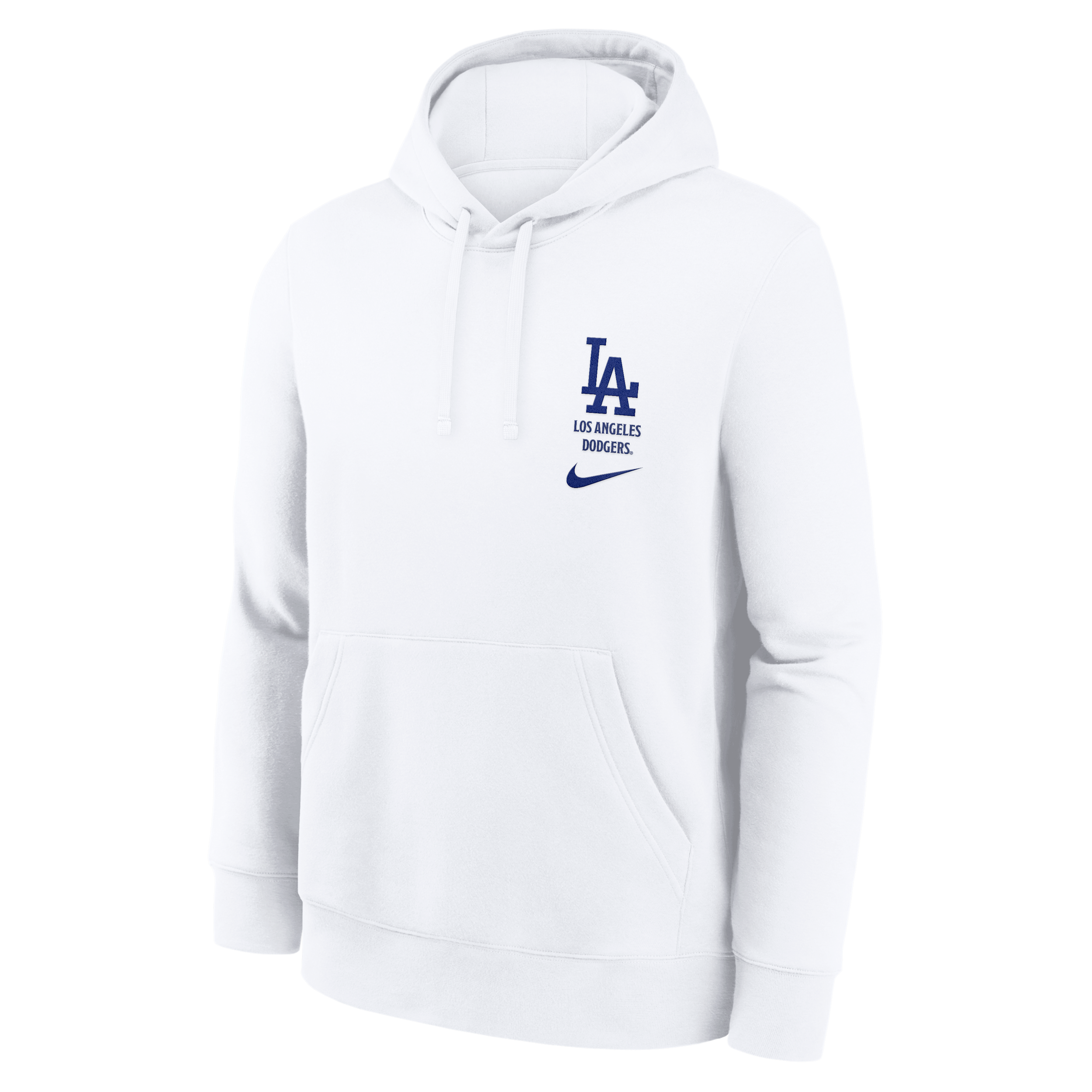 Los Angeles Dodgers Minimal Club Nike Men's MLB Pullover Hoodie in White | NKDK10ALD-RZV
