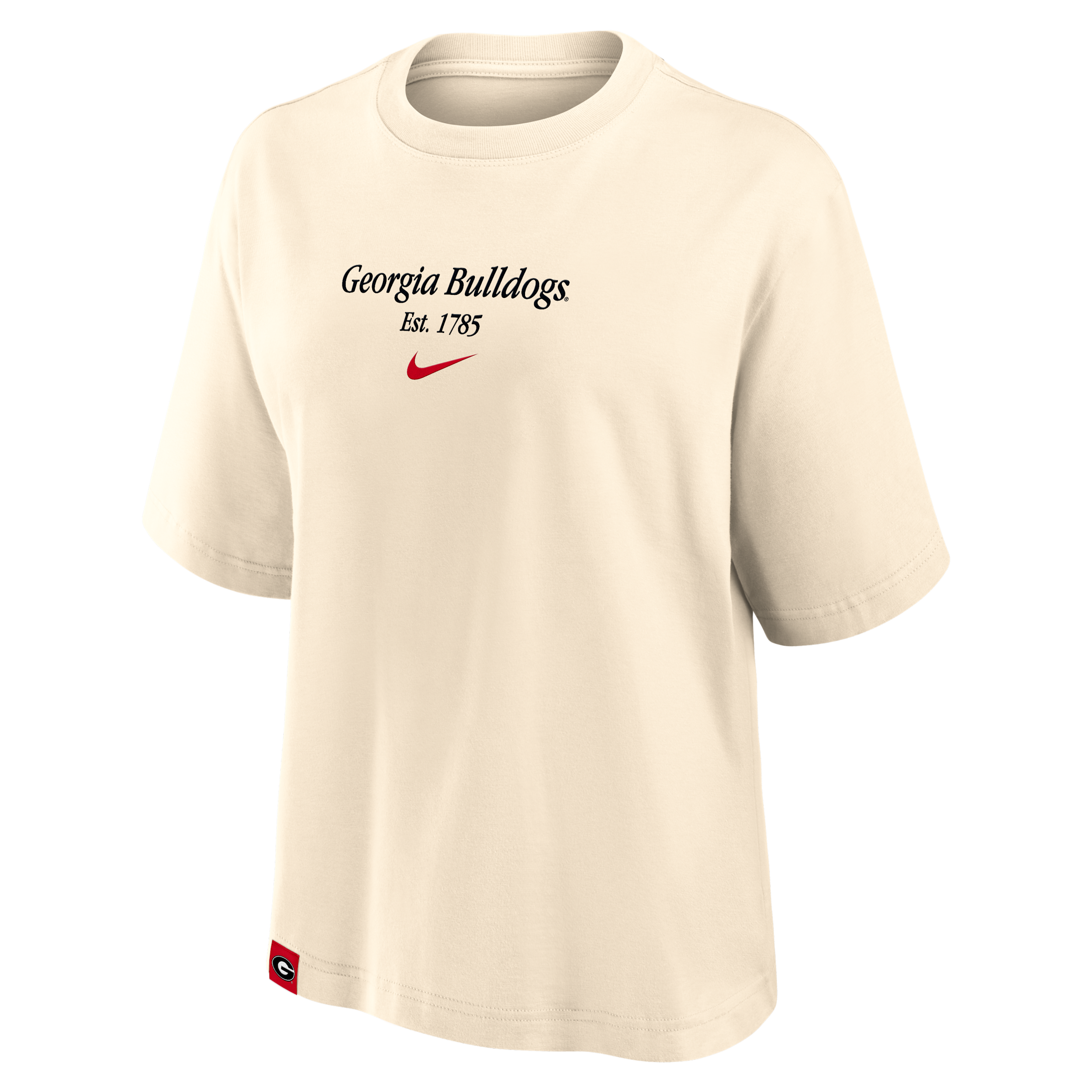 Nike Georgia Established Tag Boxy Women's College T-shirt In Neutral