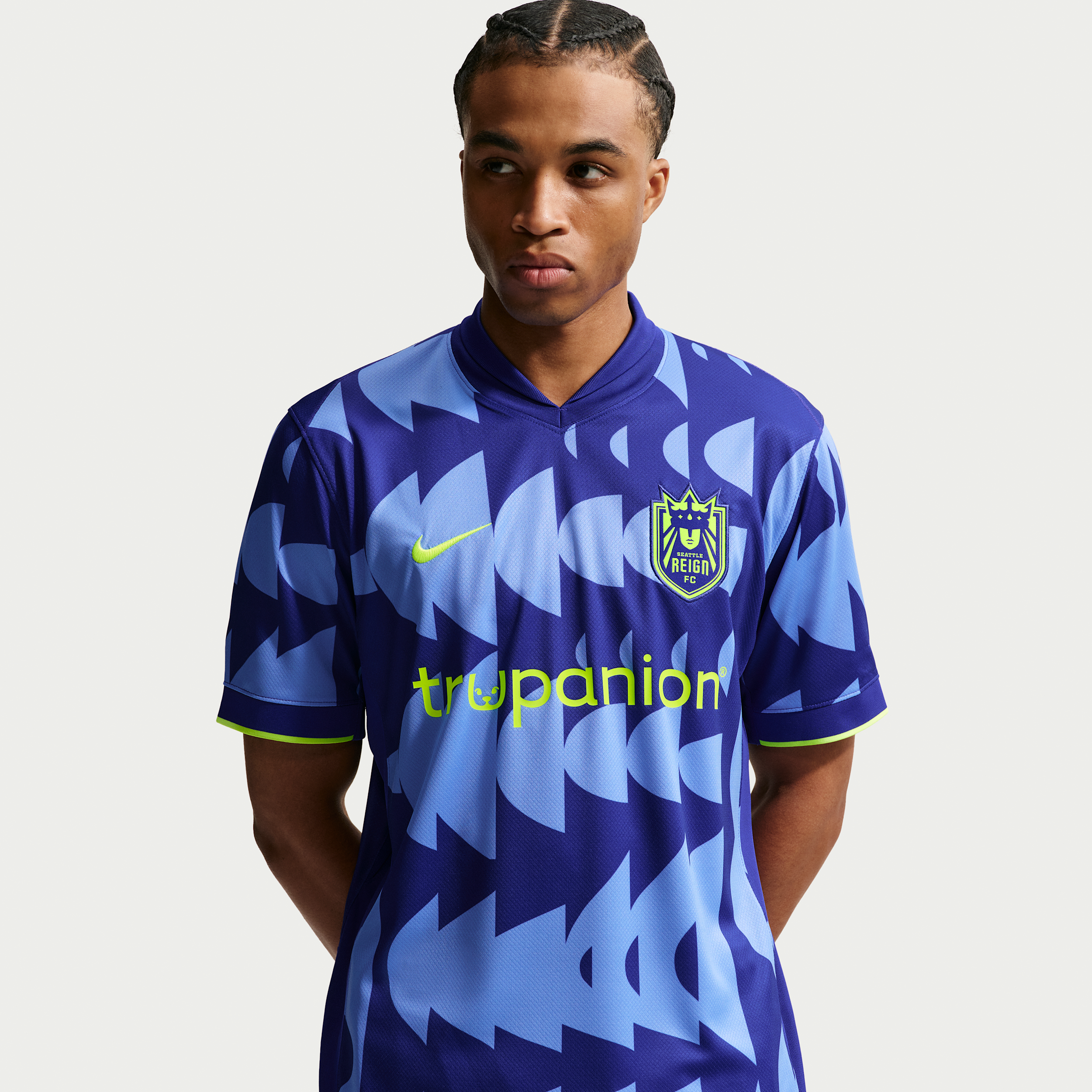 Seattle Reign FC Stadium Away Nike Men's Dri-FIT NWSL Replica Jersey in Blue | P35562SRFC26-ROP