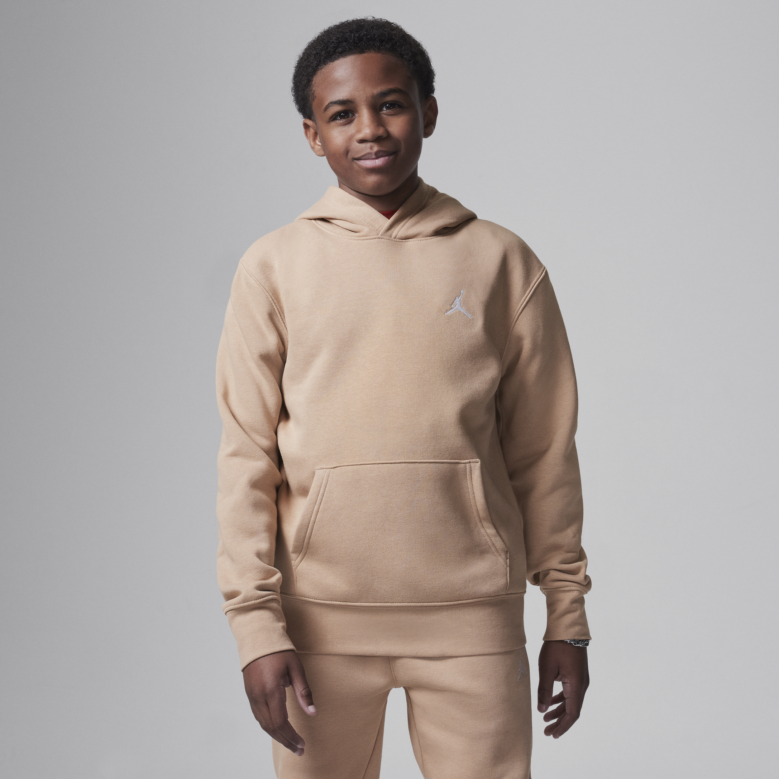 Jordan Mj Brooklyn Fleece Pullover Hoodie - Big Kid In Brown