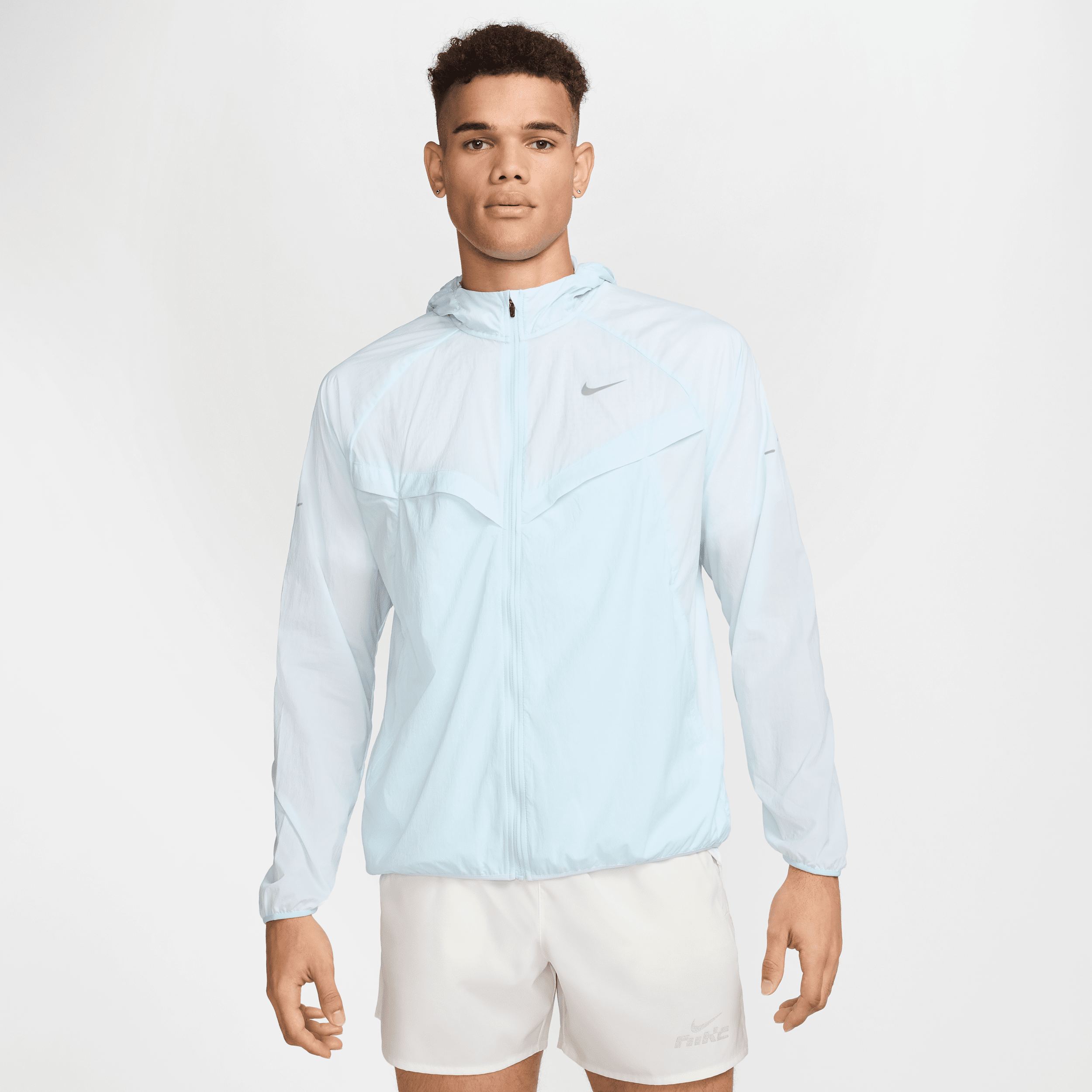 Nike Stride Dri-fit Uv Hooded Running Jacket In Blue