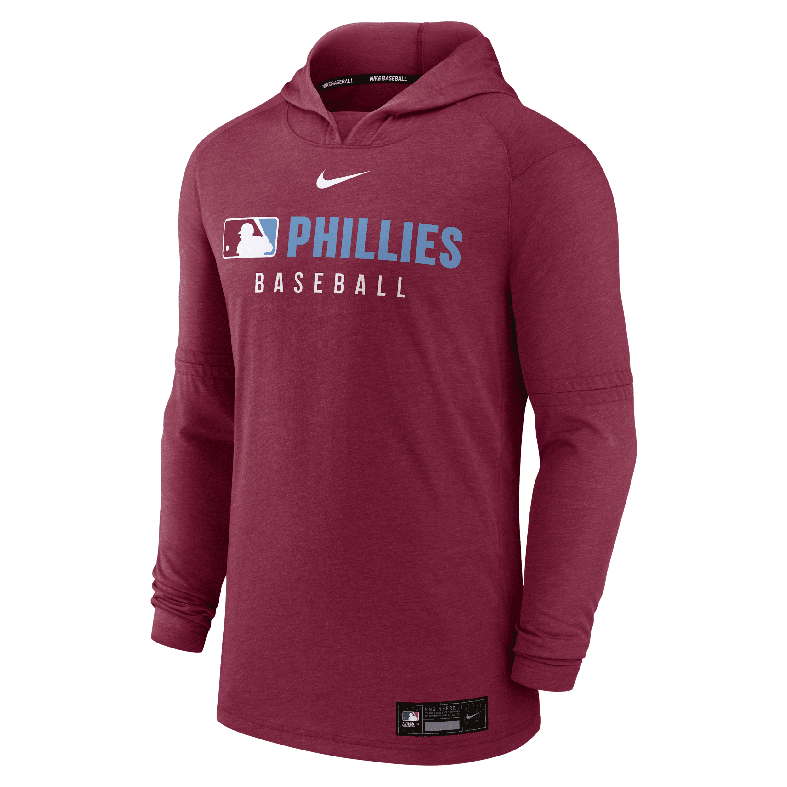 Nike Philadelphia Phillies Authentic Collection Men's Dri-fit Mlb Pullover Hoodie In Red