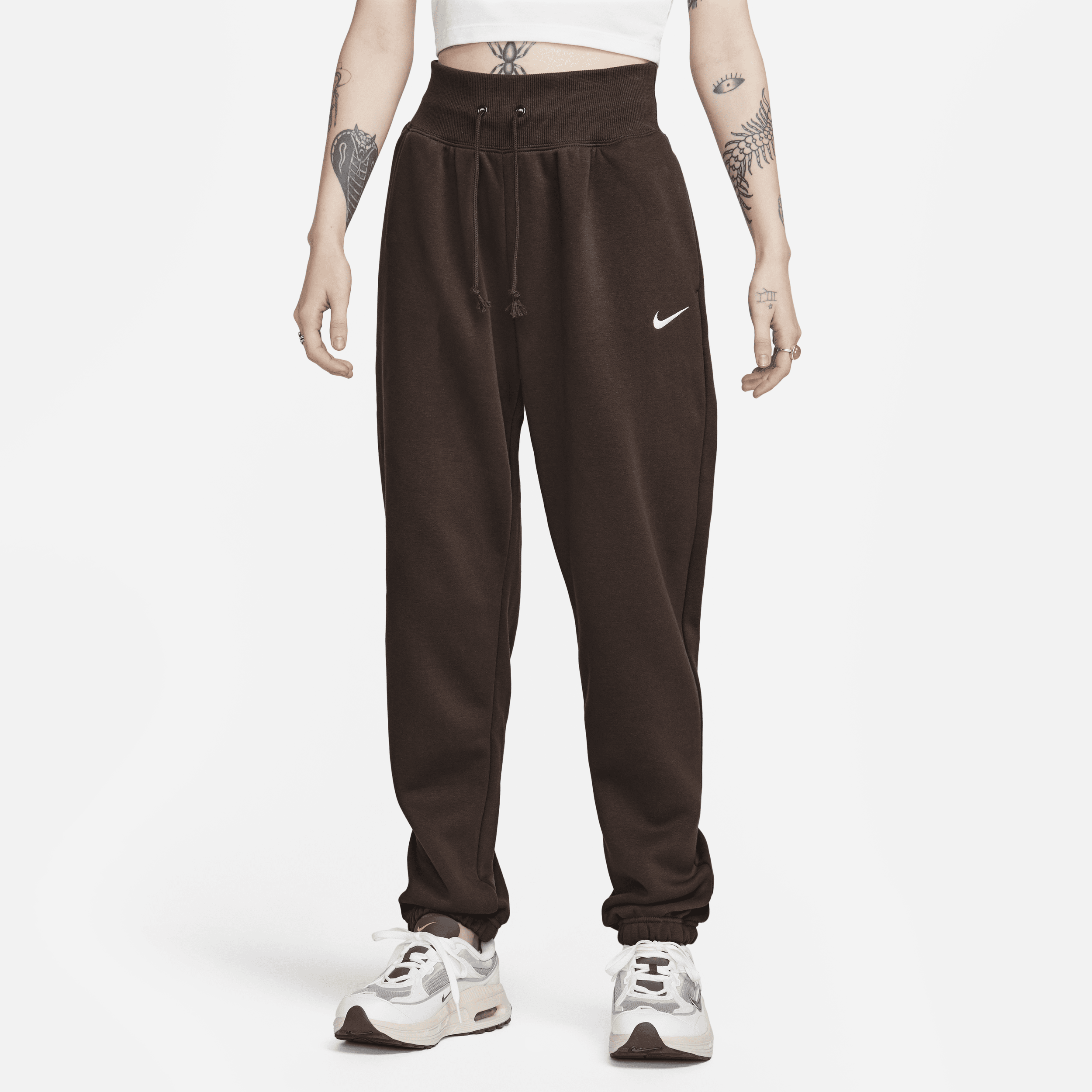 Shop Nike Women's  Sportswear Phoenix Fleece High-waisted Oversized Sweatpants In Brown