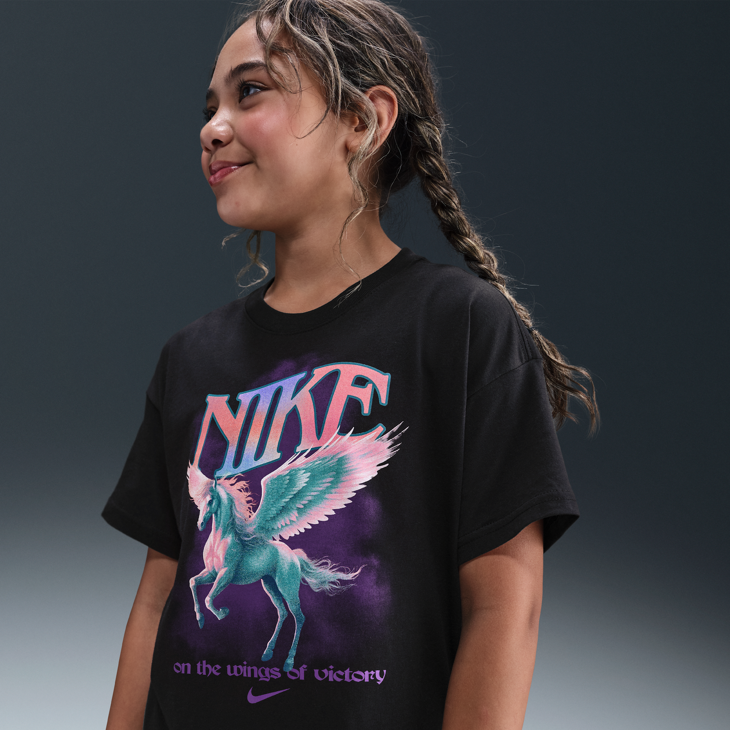 Nike Sportswear Big Kids' (Girls') T-Shirt in Black | HV5725-010