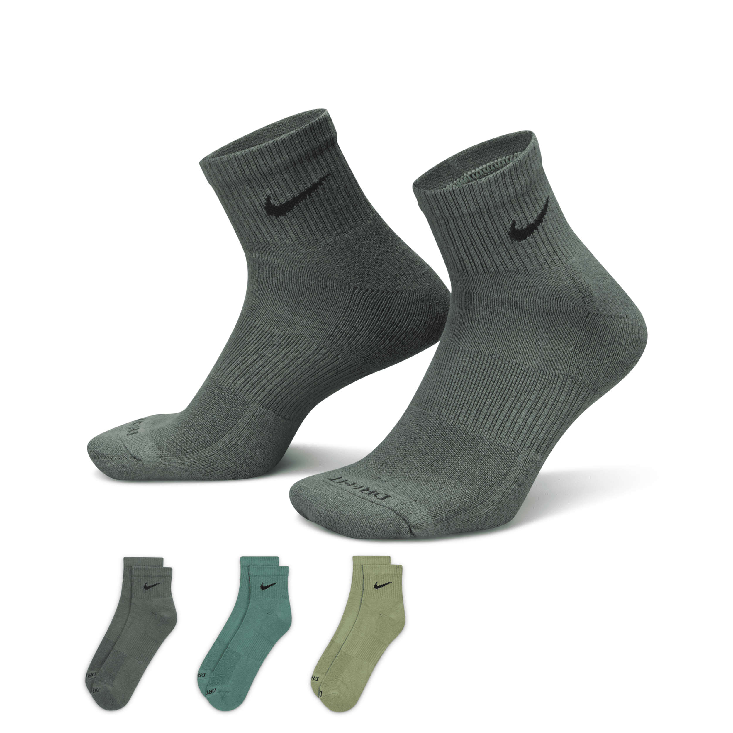 Nike Men's Everyday Plus Cushioned Training Ankle Socks (3 Pairs) In Multi