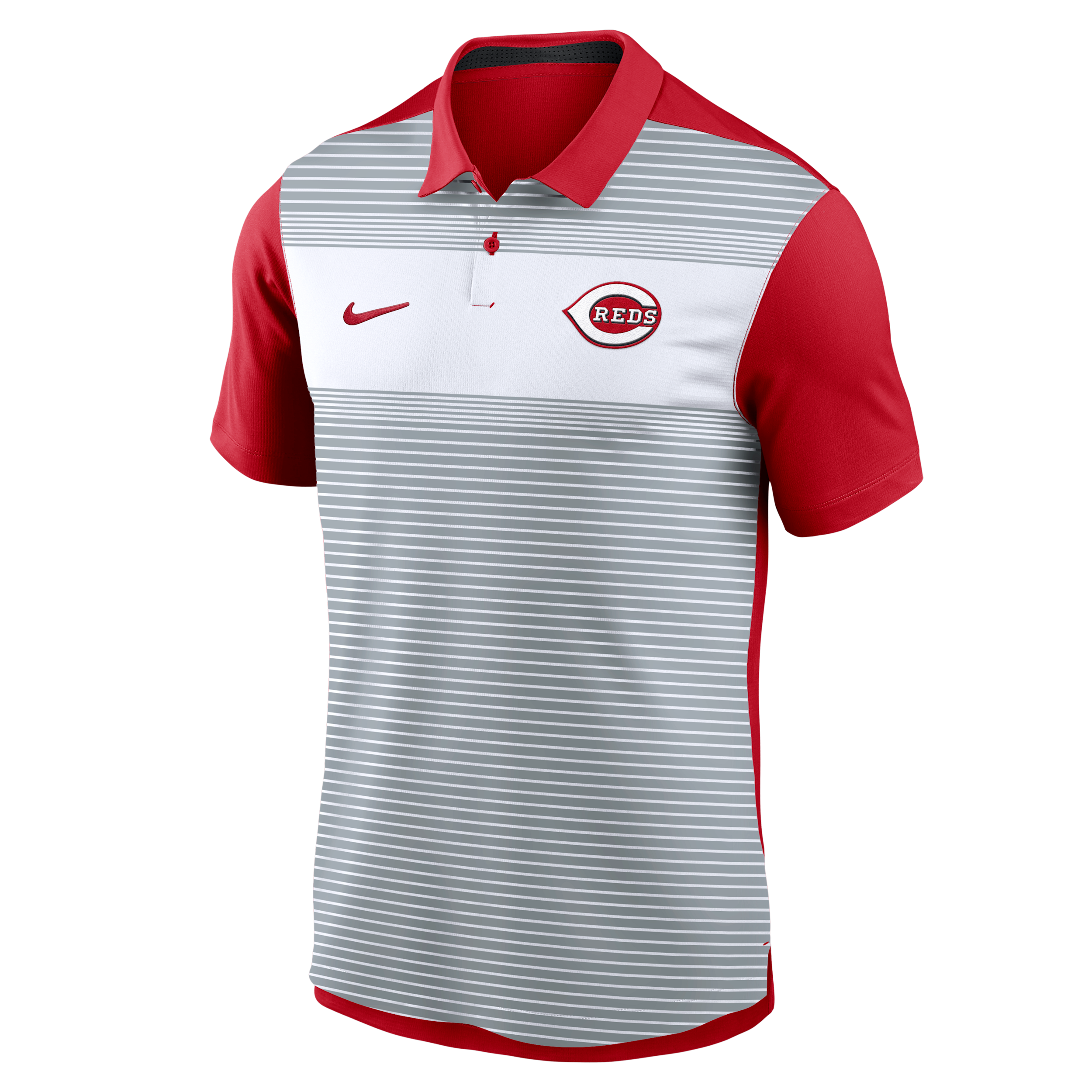 Nike Cincinnati Reds Striped Vapor Polo  Men's Dri-fit Mlb Polo In Multi