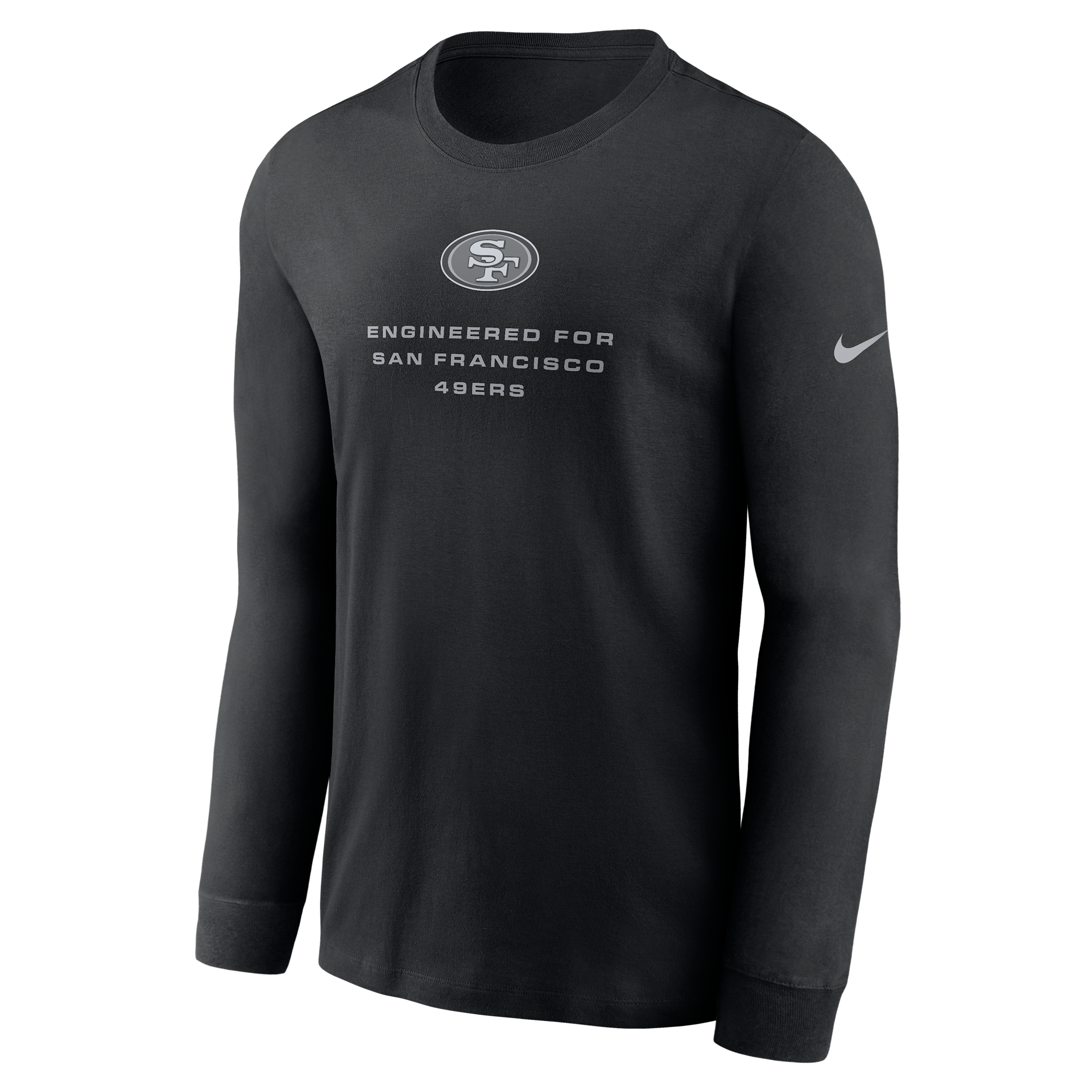 San Francisco 49ers Team Issue Nike Men's Dri-FIT NFL Long-Sleeve T-Shirt in Black | 02EW00A9B-ZSZ