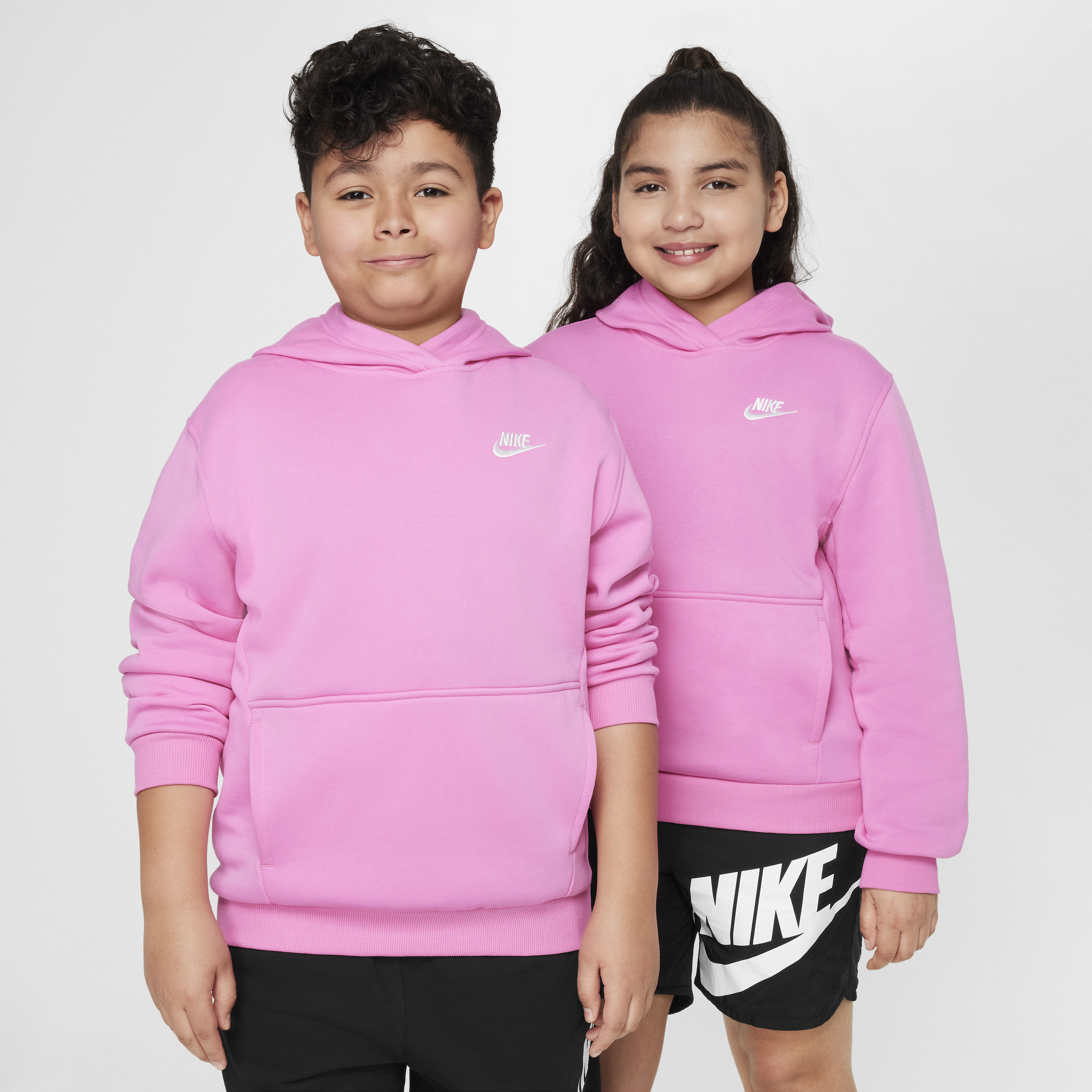Shop Nike Sportswear Club Fleece Big Kids' Pullover Hoodie (extended Size) In Red