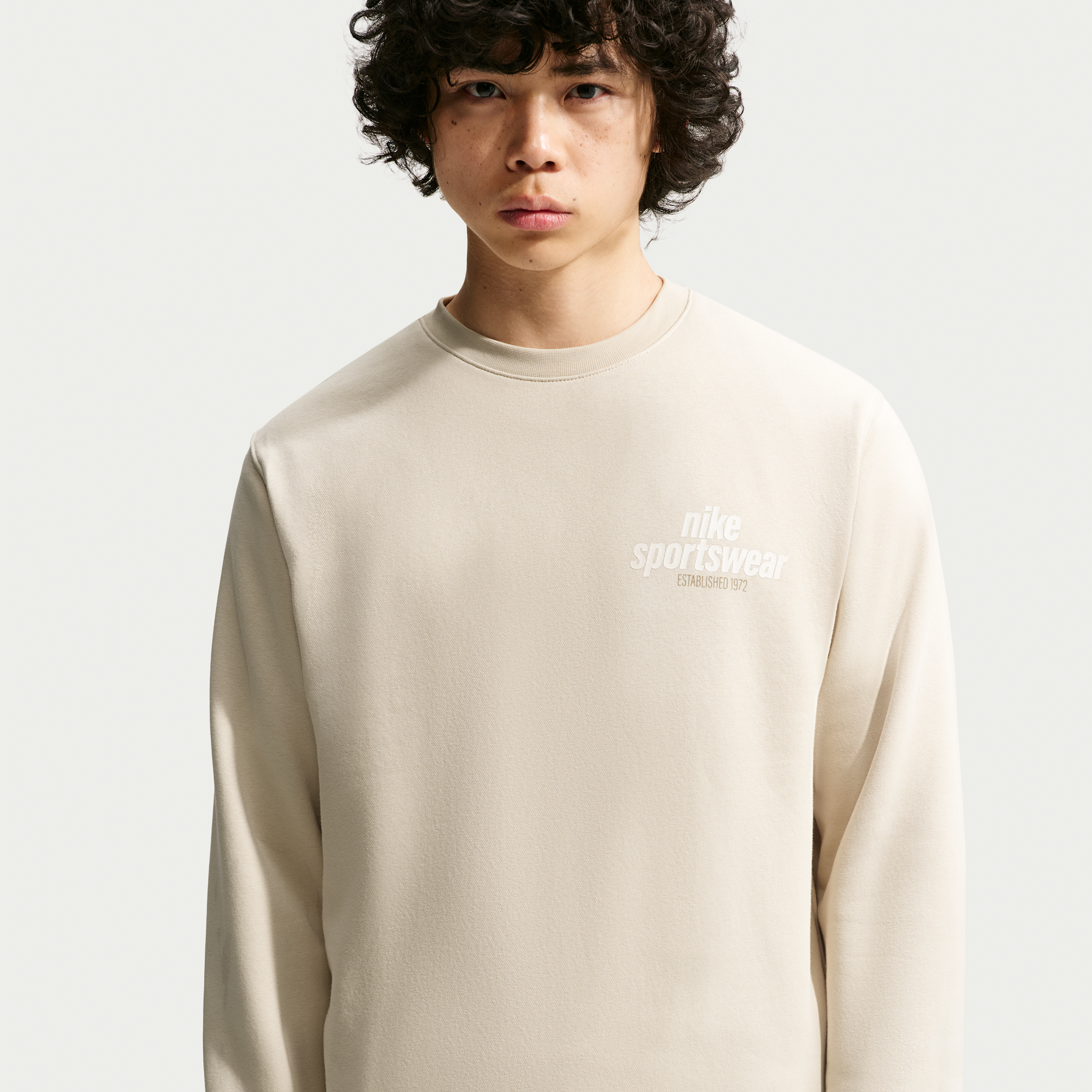 Nike Men's Club Fleece Crew in Brown | HJ2173-234