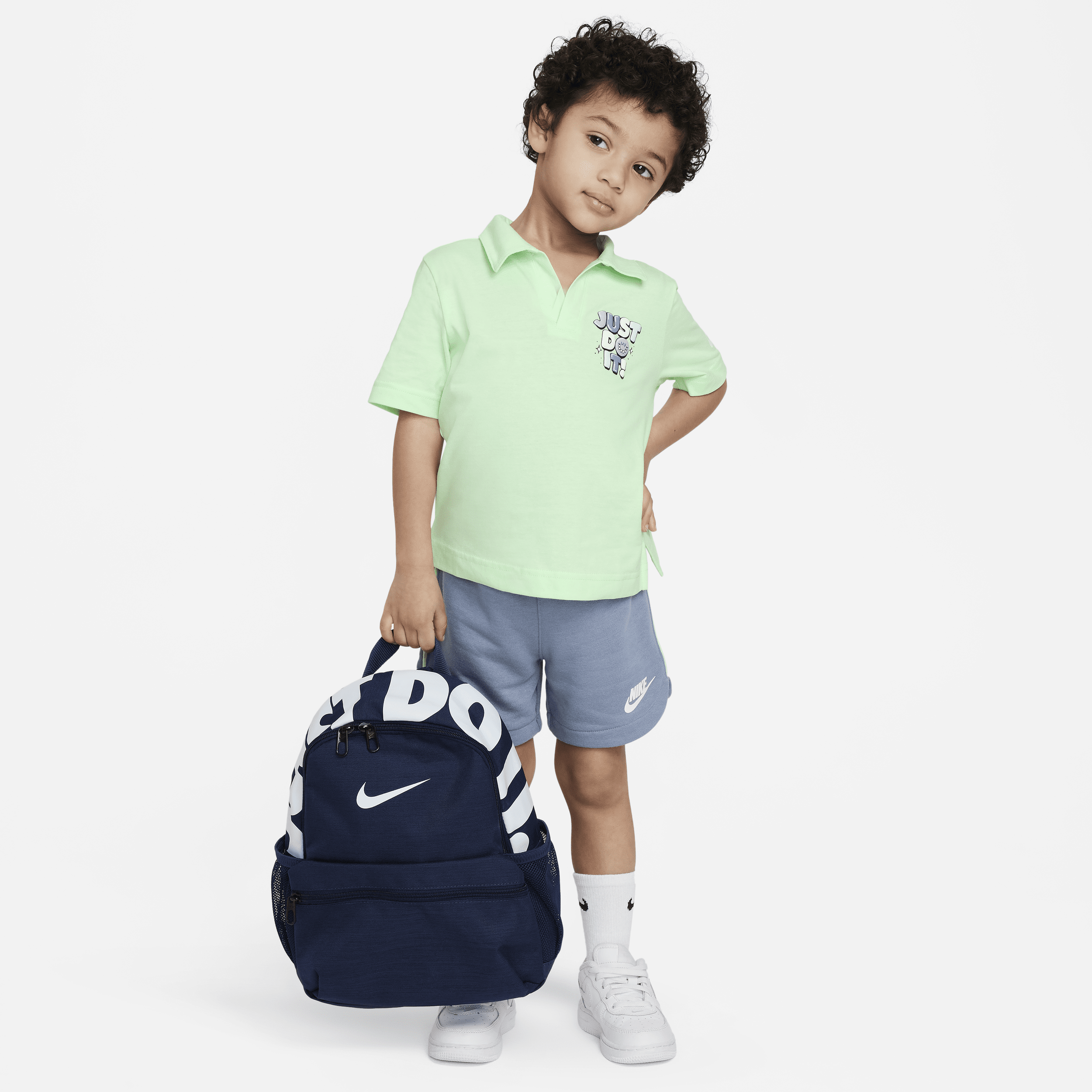 Shop Nike Sportswear Create Your Own Adventure Toddler Polo And Shorts Set In Blue