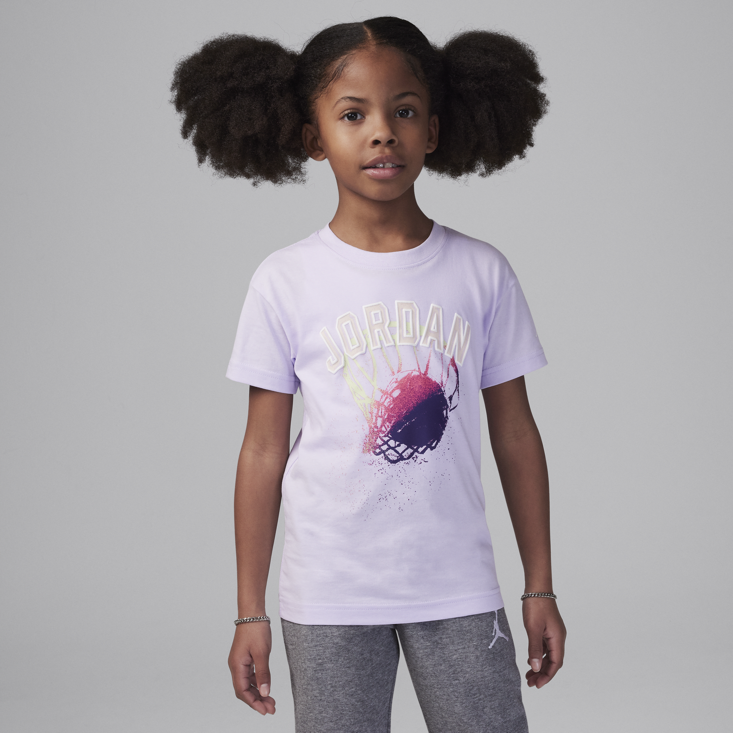 Jordan Hoop Style Little Kids' Graphic T-shirt In Purple