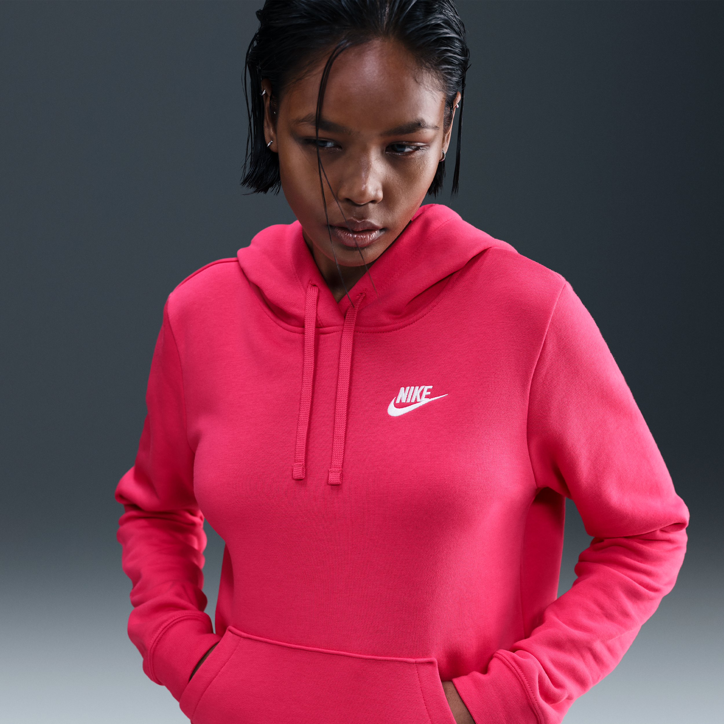 Nike Women's  Sportswear Club Fleece Pullover Hoodie In Pink