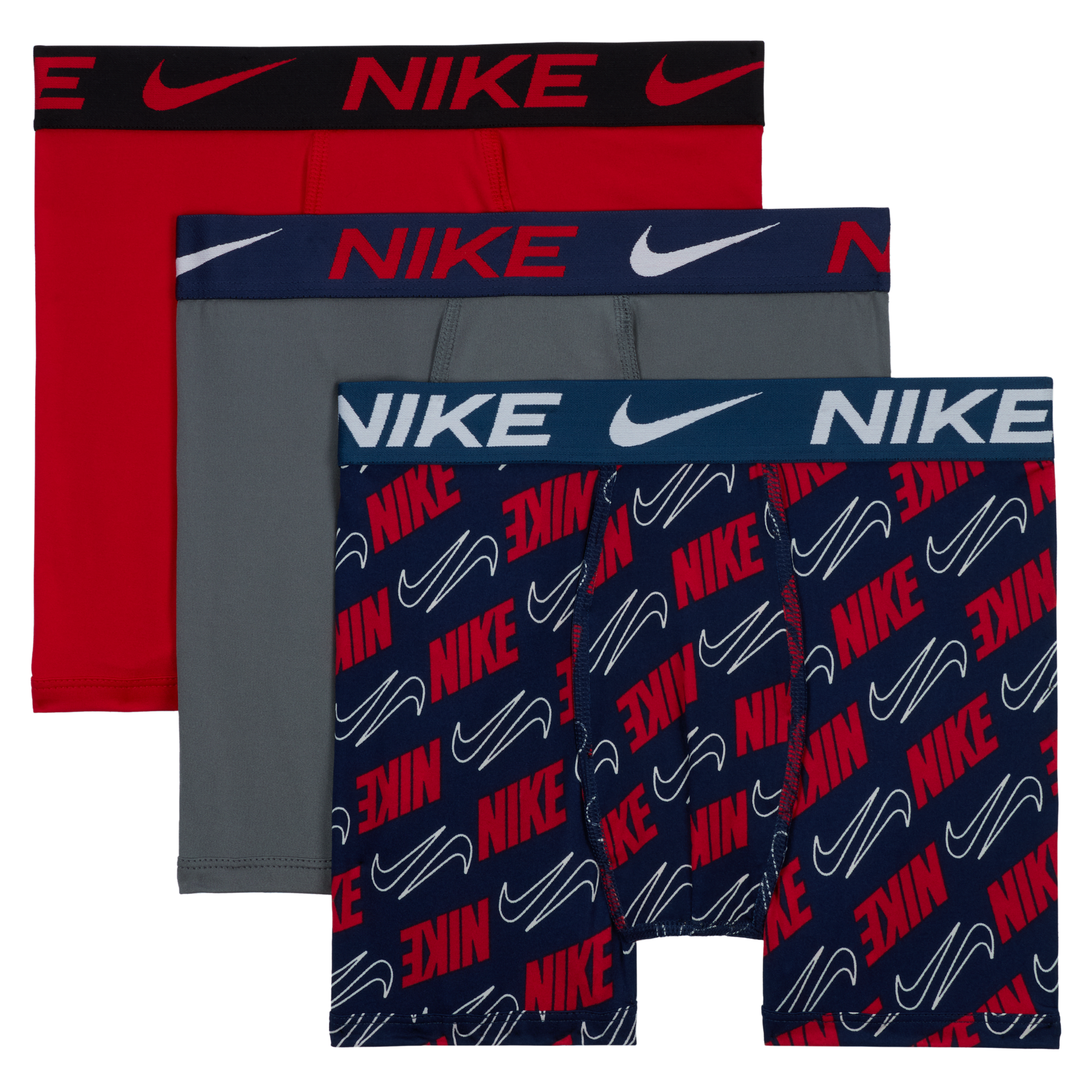 Nike Micro Print Boxer Briefs (3-pack) Big Kids' Underwear In Blue