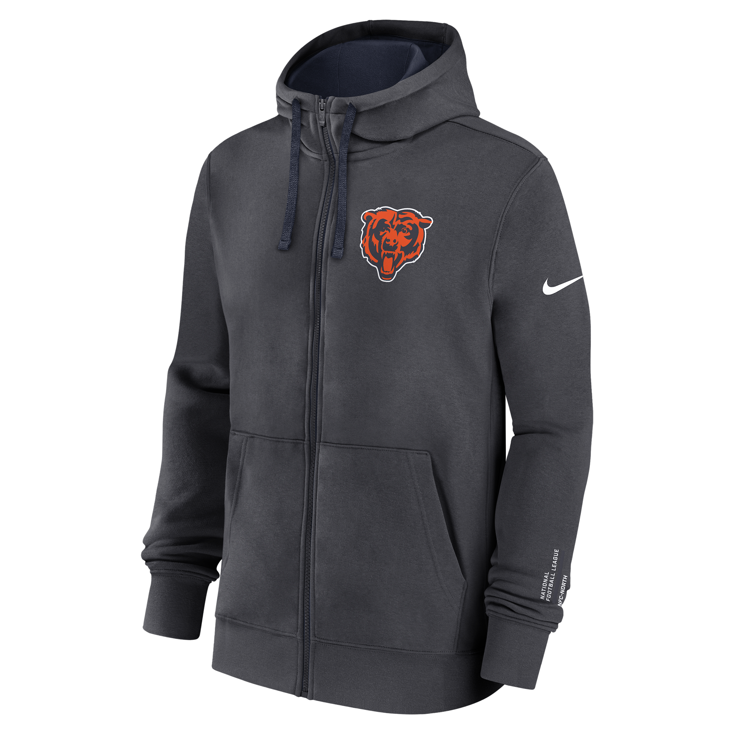 Nike Chicago Bears Playbook Page Club  Men's Nfl Full-zip Hoodie In Black