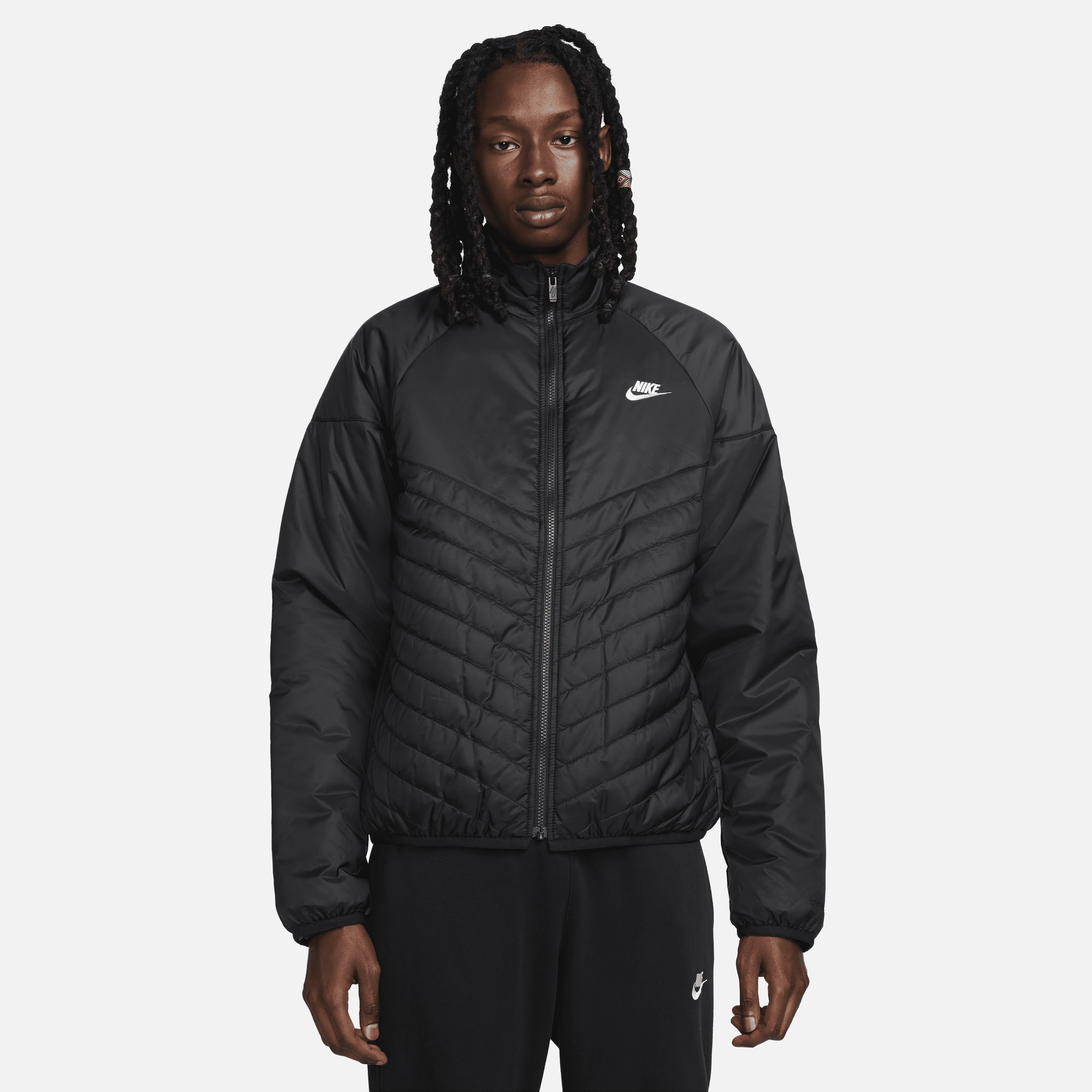 Nike Men's  Sportswear Windrunner Therma-fit Water-resistant Puffer Jacket In Black