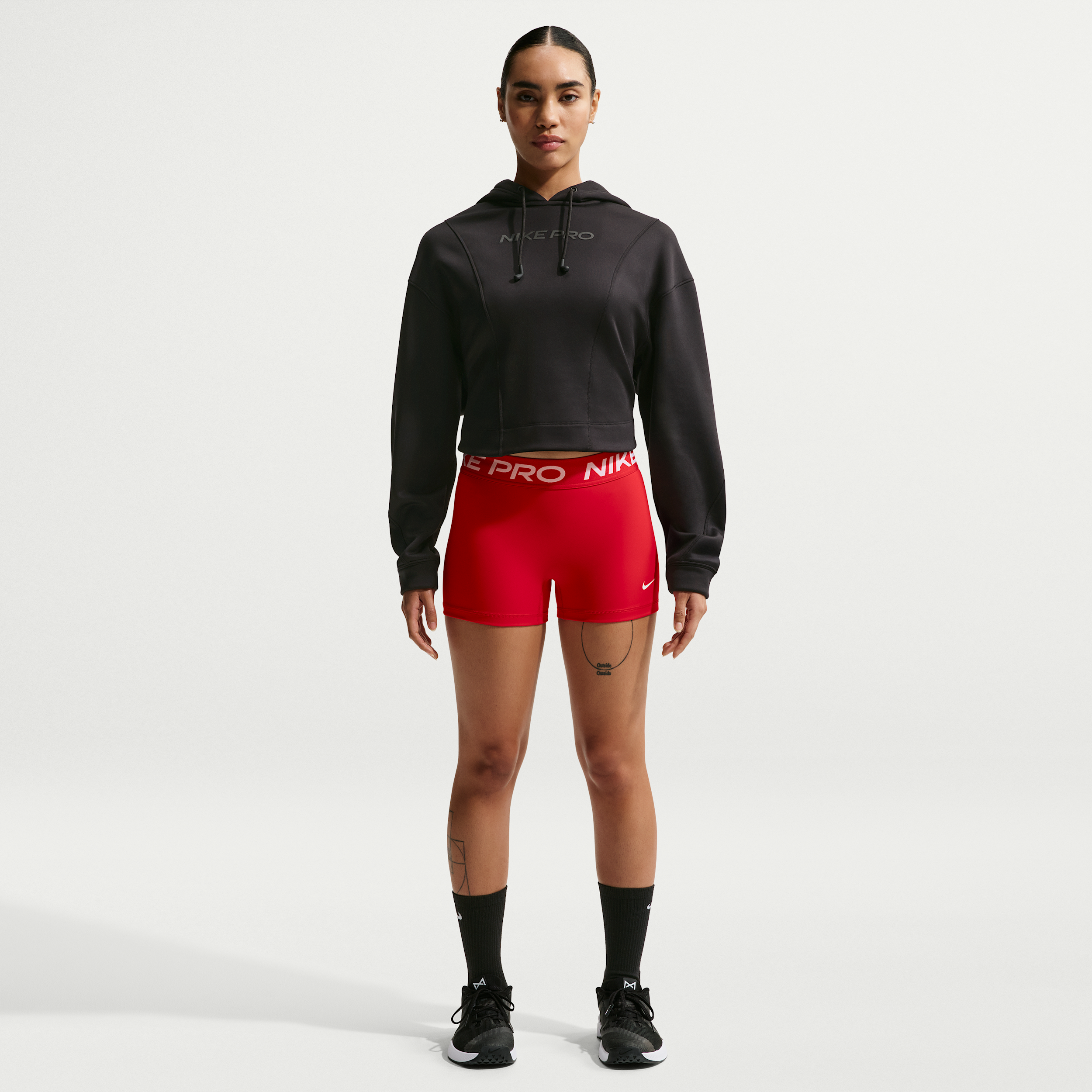 Women's Nike Pro Mid-Rise 3" Biker Shorts in Red | IQ1037-657
