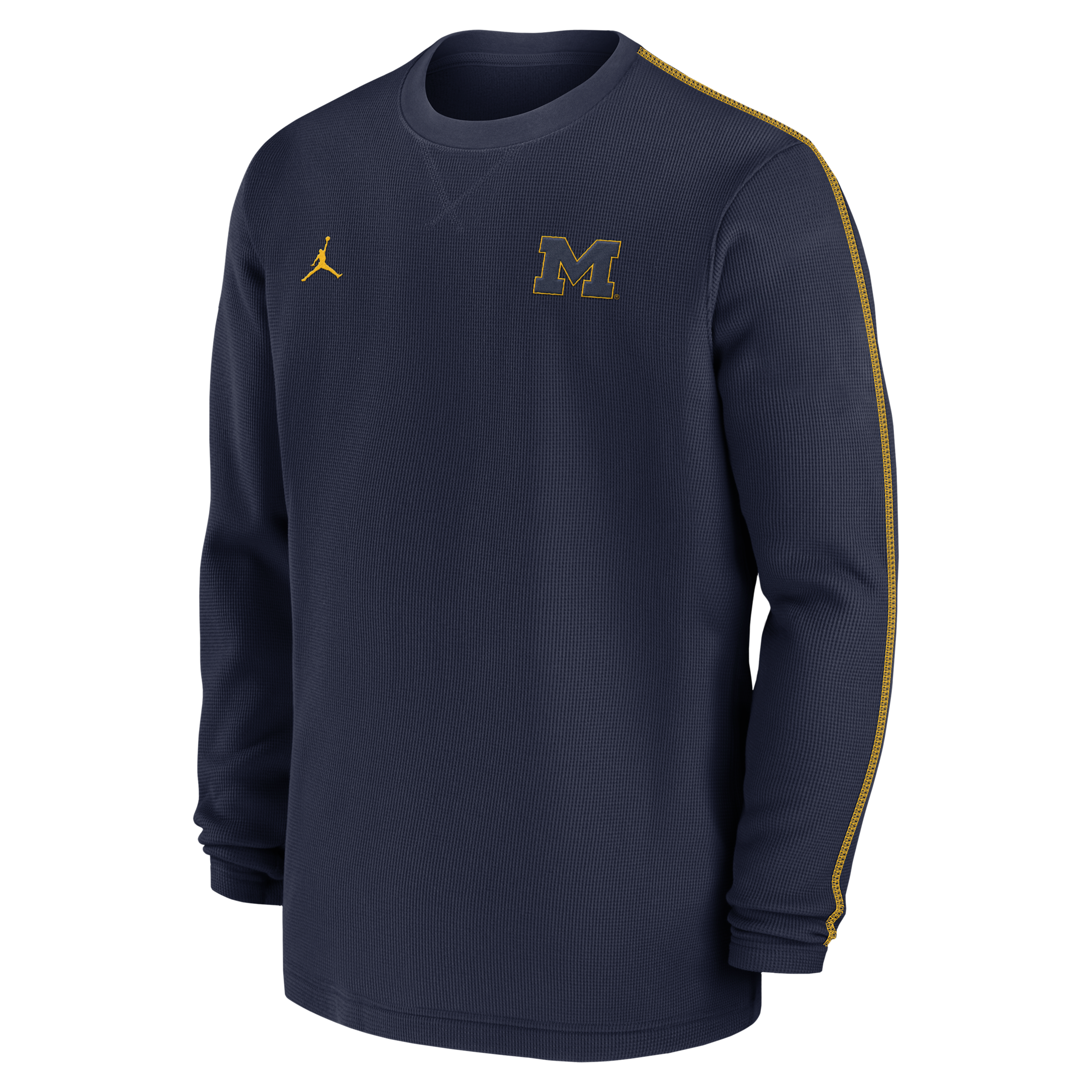 Men's Michigan Wolverines Sideline Coach Jordan College Long-Sleeve Top in Blue | CLF24PT02FAN4V-MIC