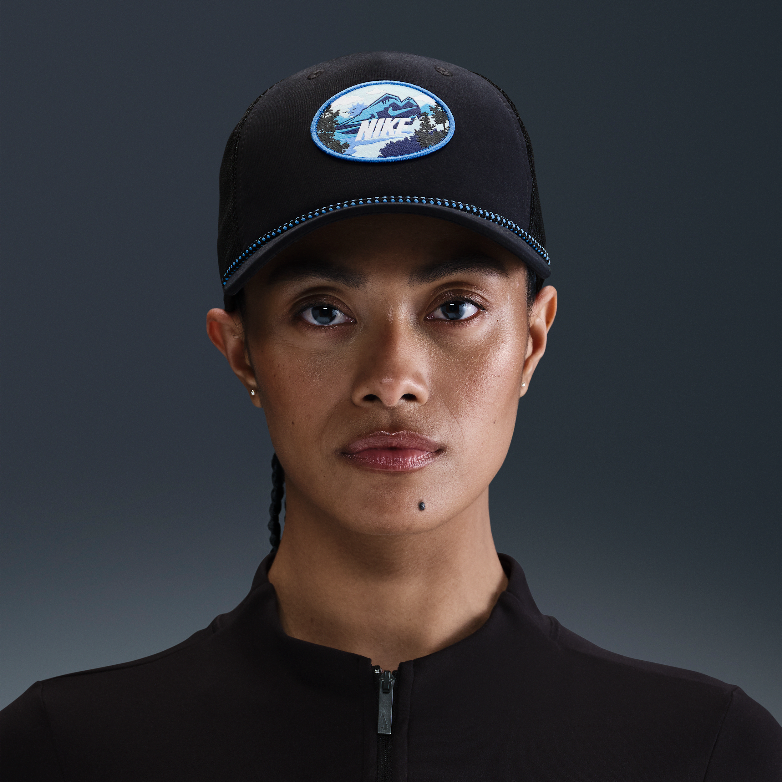 Nike Unisex Rise Structured Outdoor Trucker Cap In Black