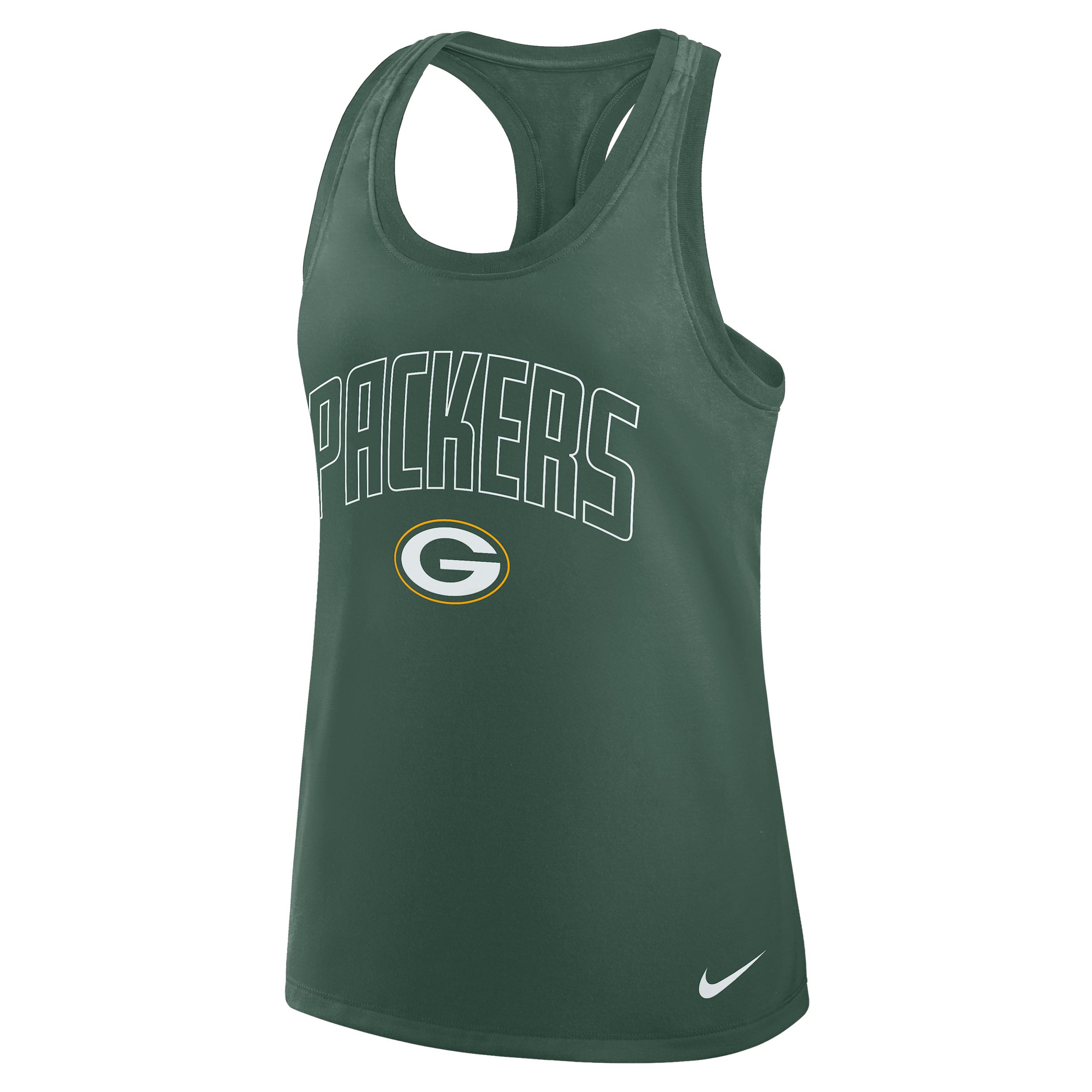 Green Bay Packers Primetime Nike Women's Dri-FIT NFL Racerback Tank Top in Green | 03E13EE7T-8NT