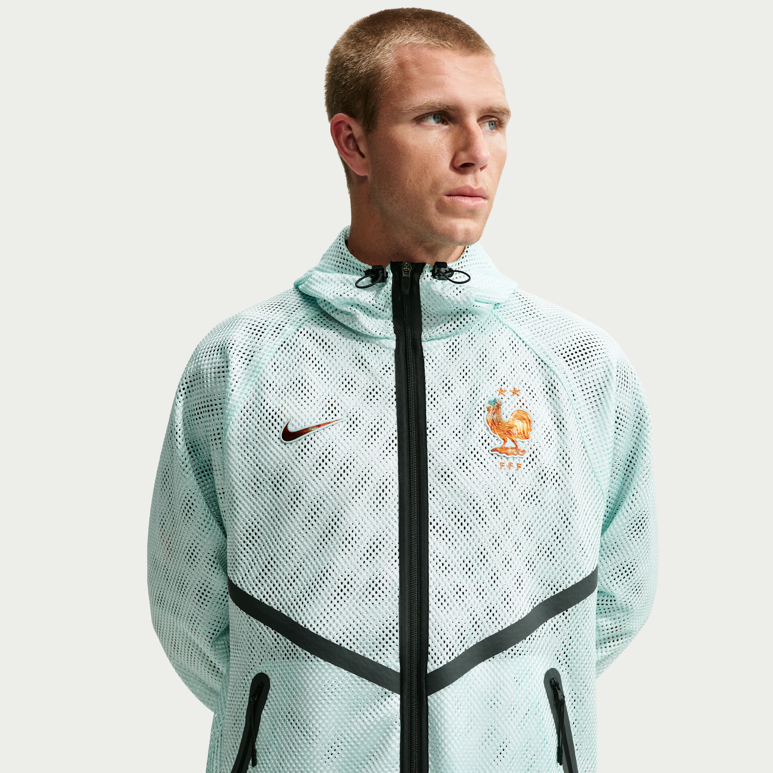 Nike Men's France National Team 2026 Anthem Hooded Full-Zip Mesh Jacket - Green