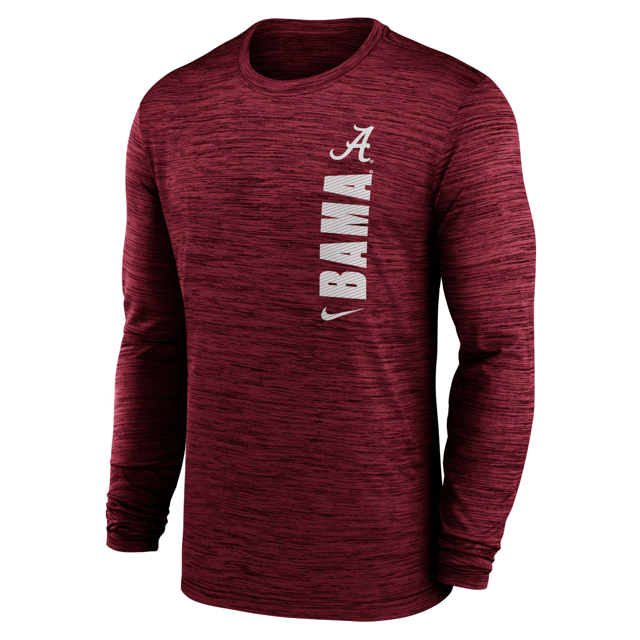 Nike Alabama Crimson Tide Sideline Velocity  Men's Dri-fit College Long-sleeve T-shirt In Burgundy