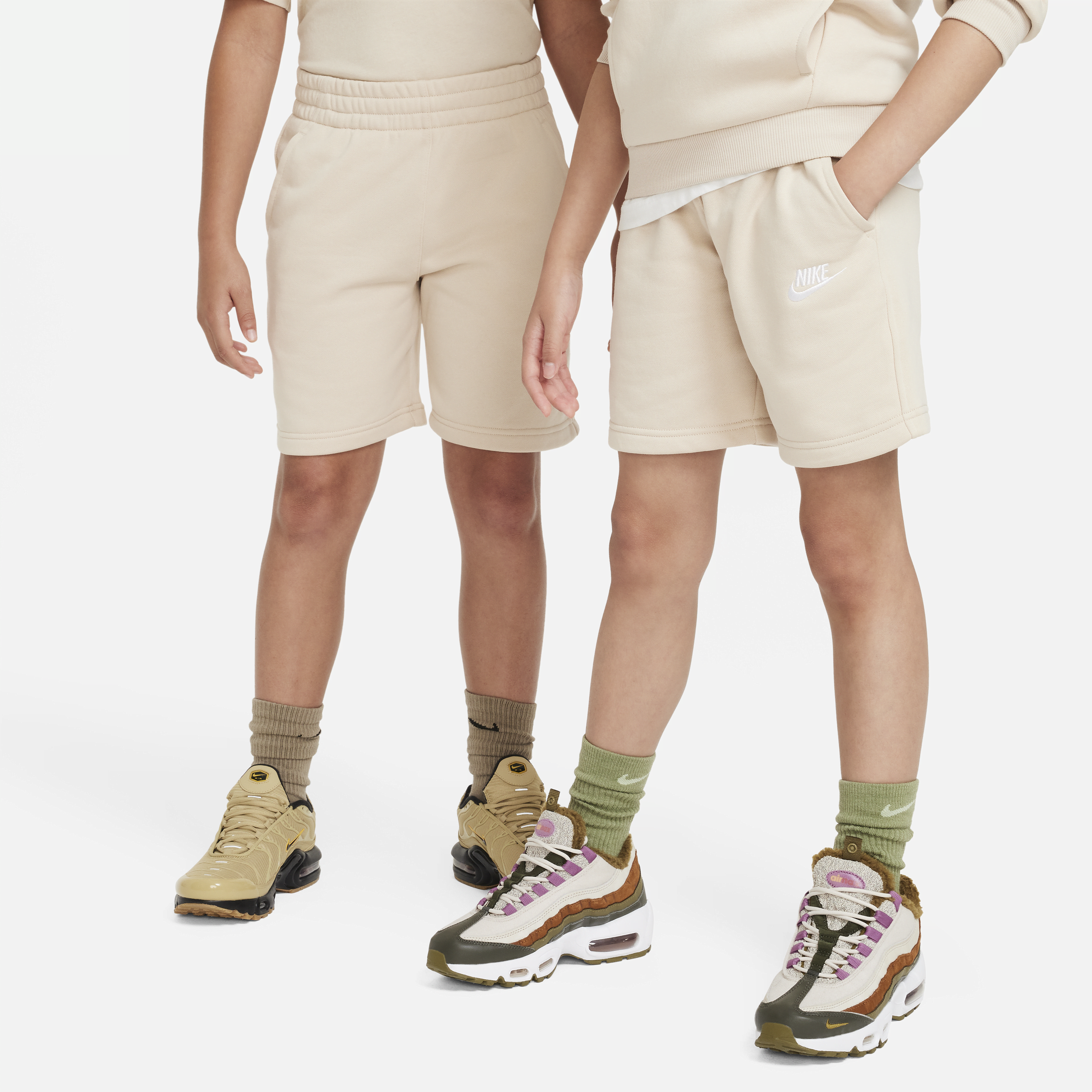 Nike Sportswear Club Fleece Big Kids' French Terry Shorts In Brown