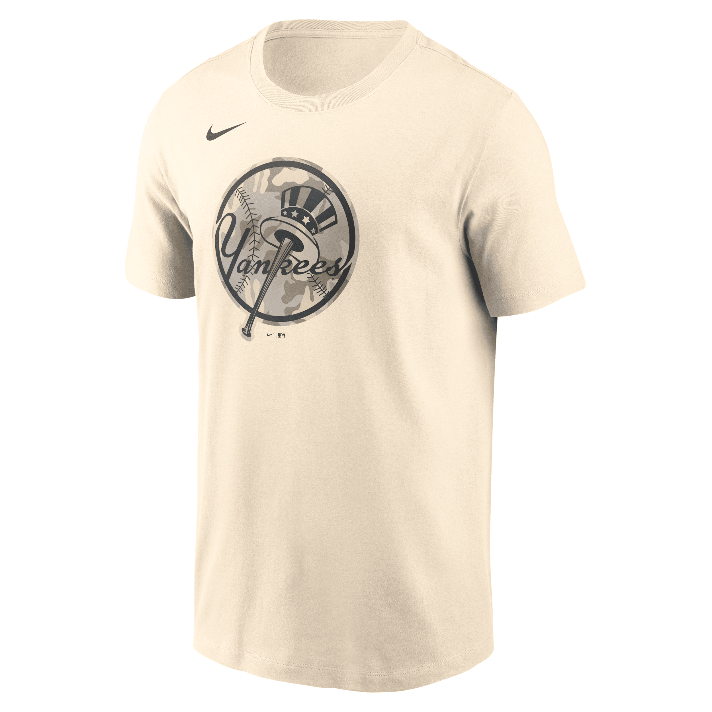 Nike Cream New York Yankees Camo Logo T-shirt In Gold