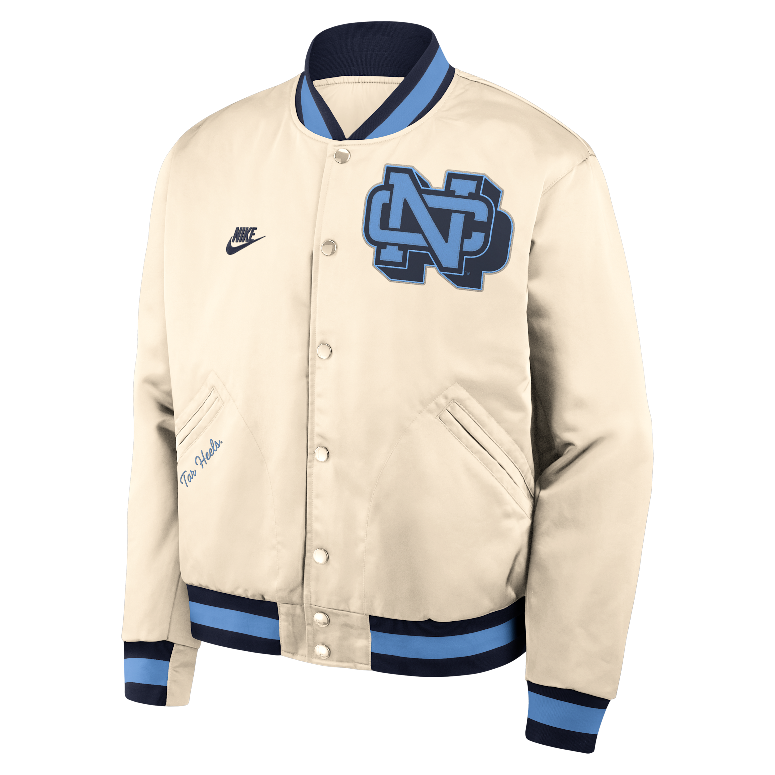 Jordan North Carolina Legacy Nike Men's College Full-snap Bomber Jacket In Brown