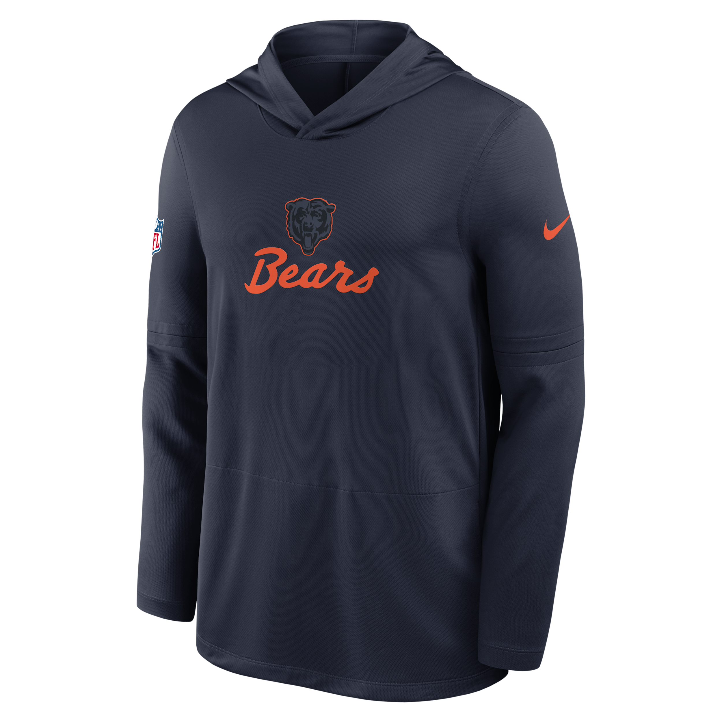 Chicago Bears Rivalries Collection Sideline Nike Men's Dri-FIT NFL Long-Sleeve Hooded Top in Blue | 03B941L7Q-DMX
