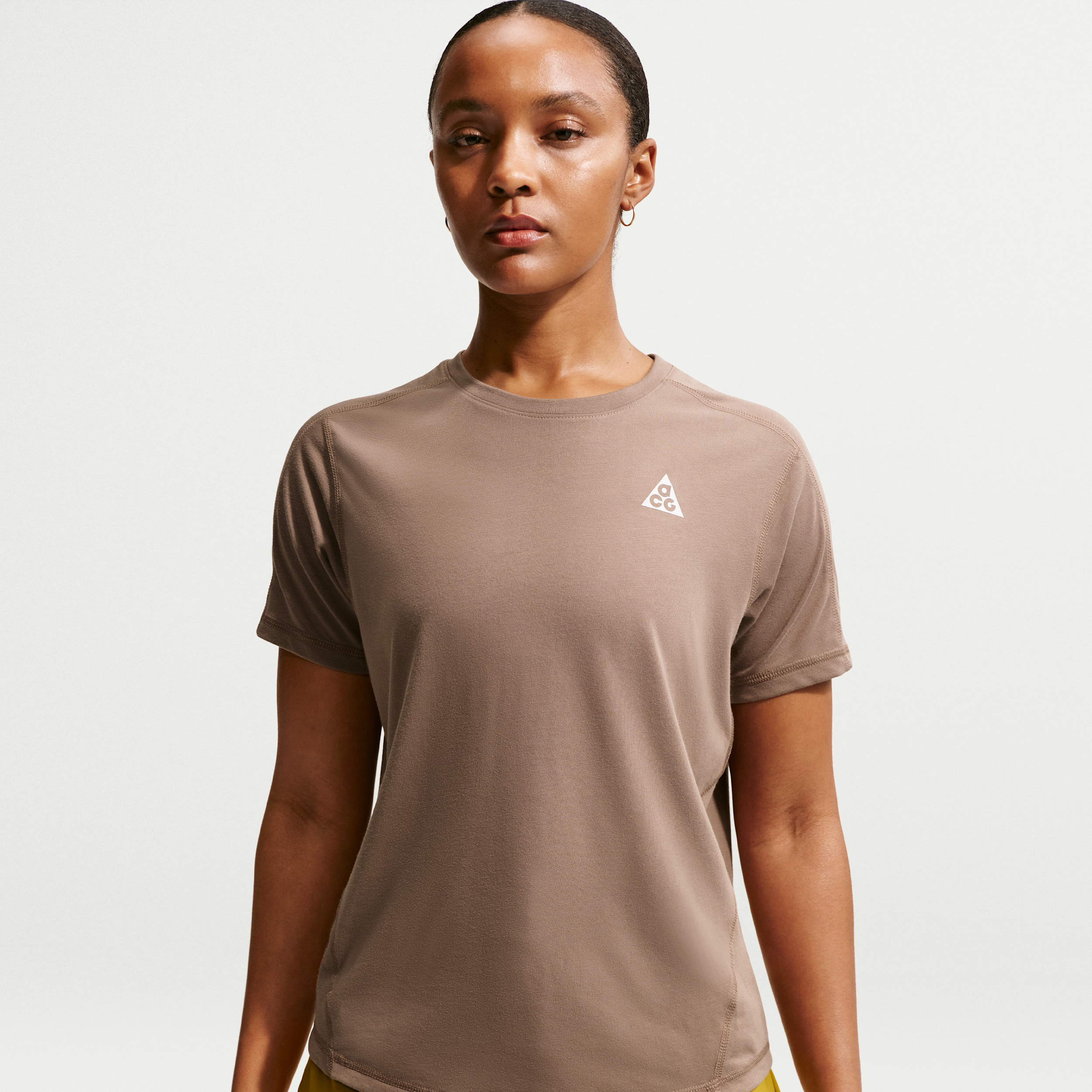Women's Nike ACG Dri-FIT Short-Sleeve Trail Running Top in Brown | IO9650-214
