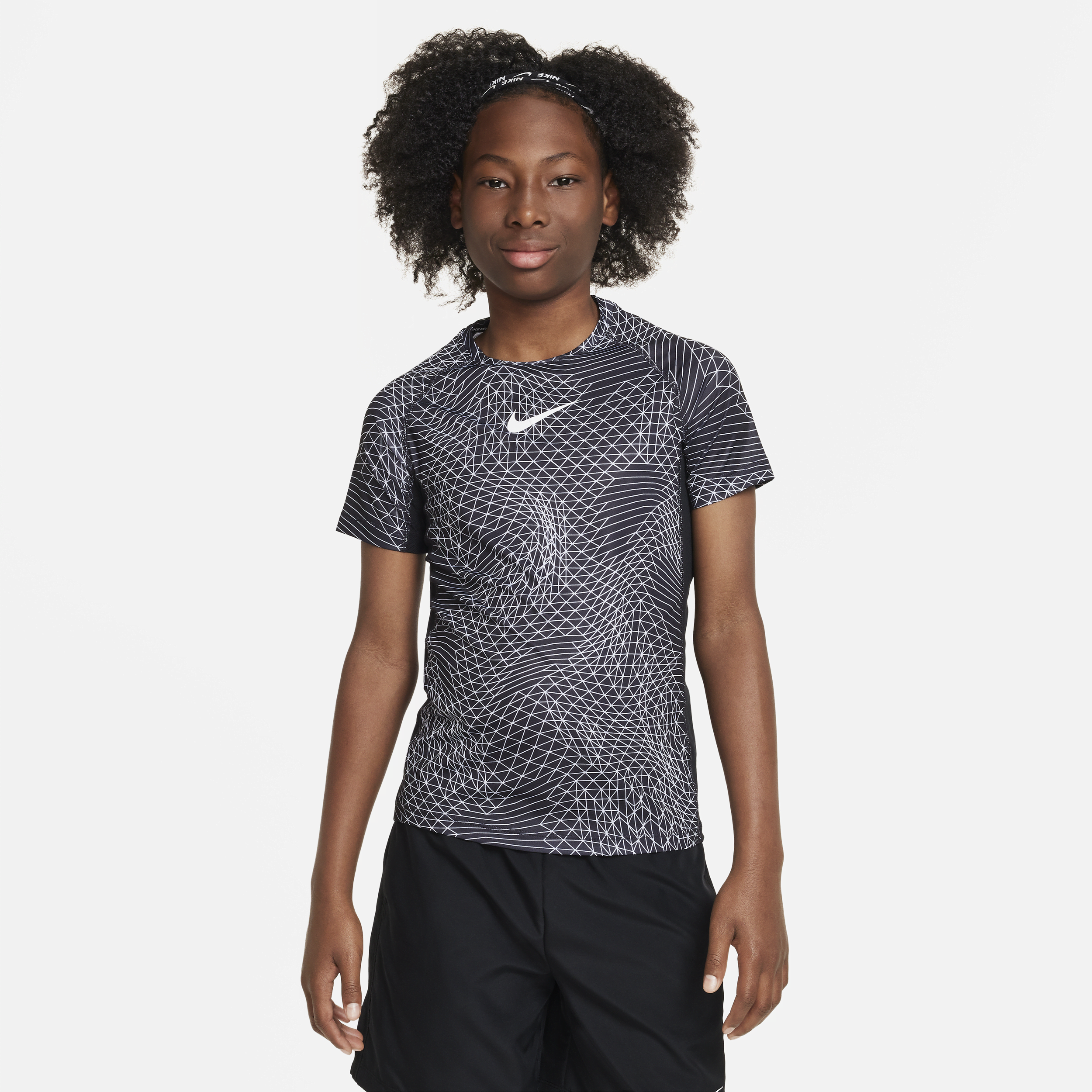 Nike Pro Dri-fit Big Kids' (boys') Short-sleeve Top In Black