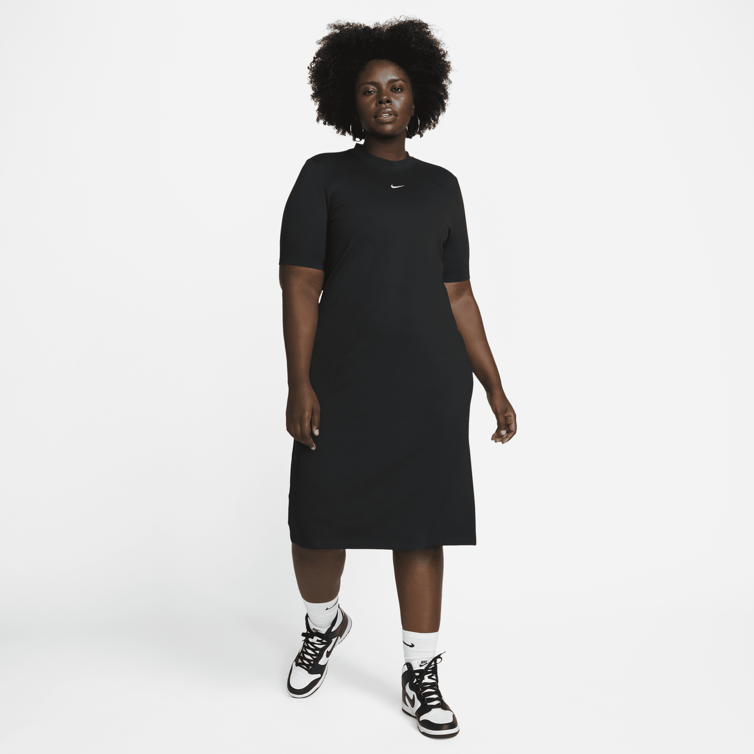 Nike Women's  Sportswear Essential Midi Dress (plus Size) In Black