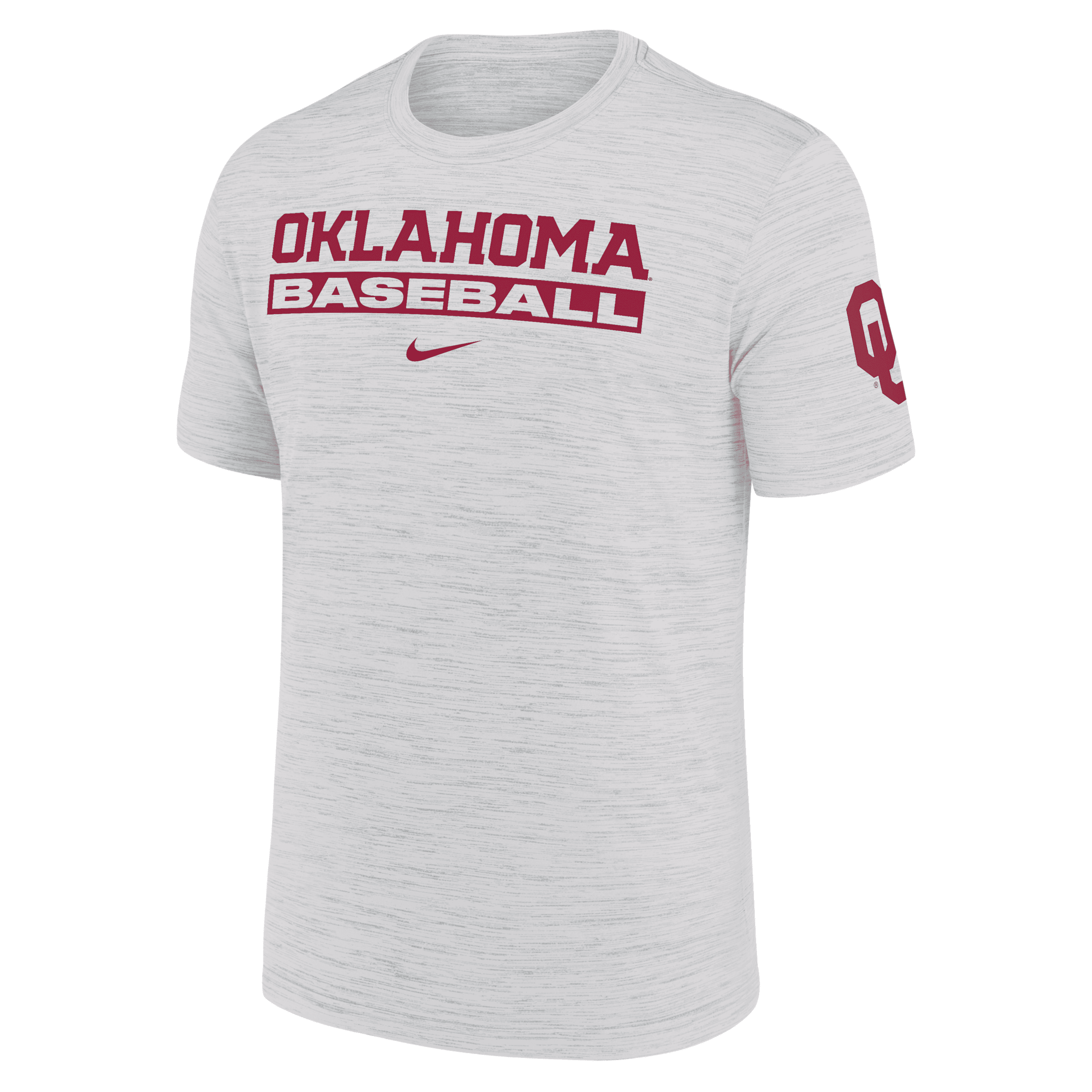 Nike Oklahoma Sooners Velocity Baseball Wordmark Stack  Men's Dri-fit College T-shirt In White