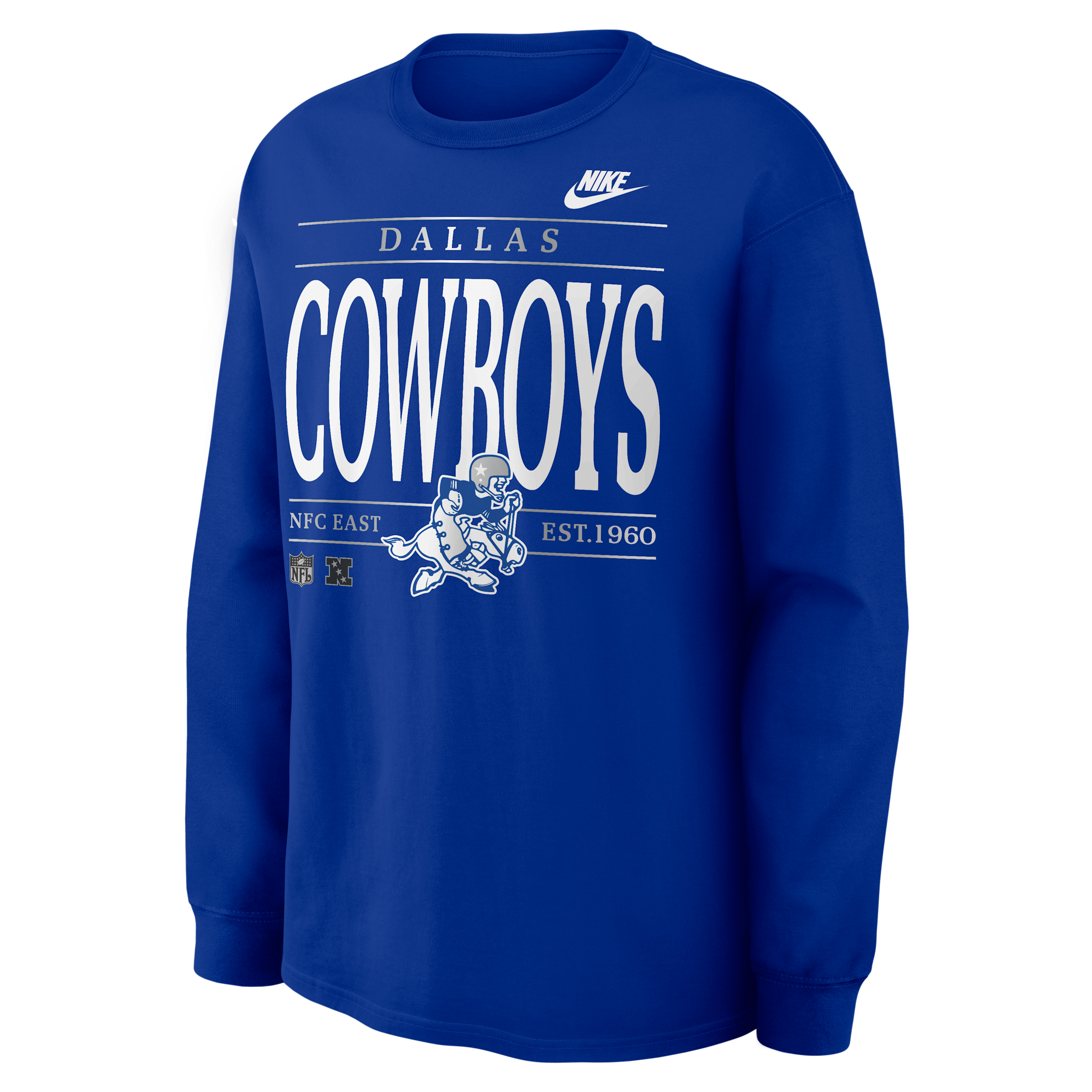 Dallas Cowboys Rewind Max90 Nike Men's NFL Long-Sleeve T-Shirt in Blue | 04T94DAV6Z-SD5