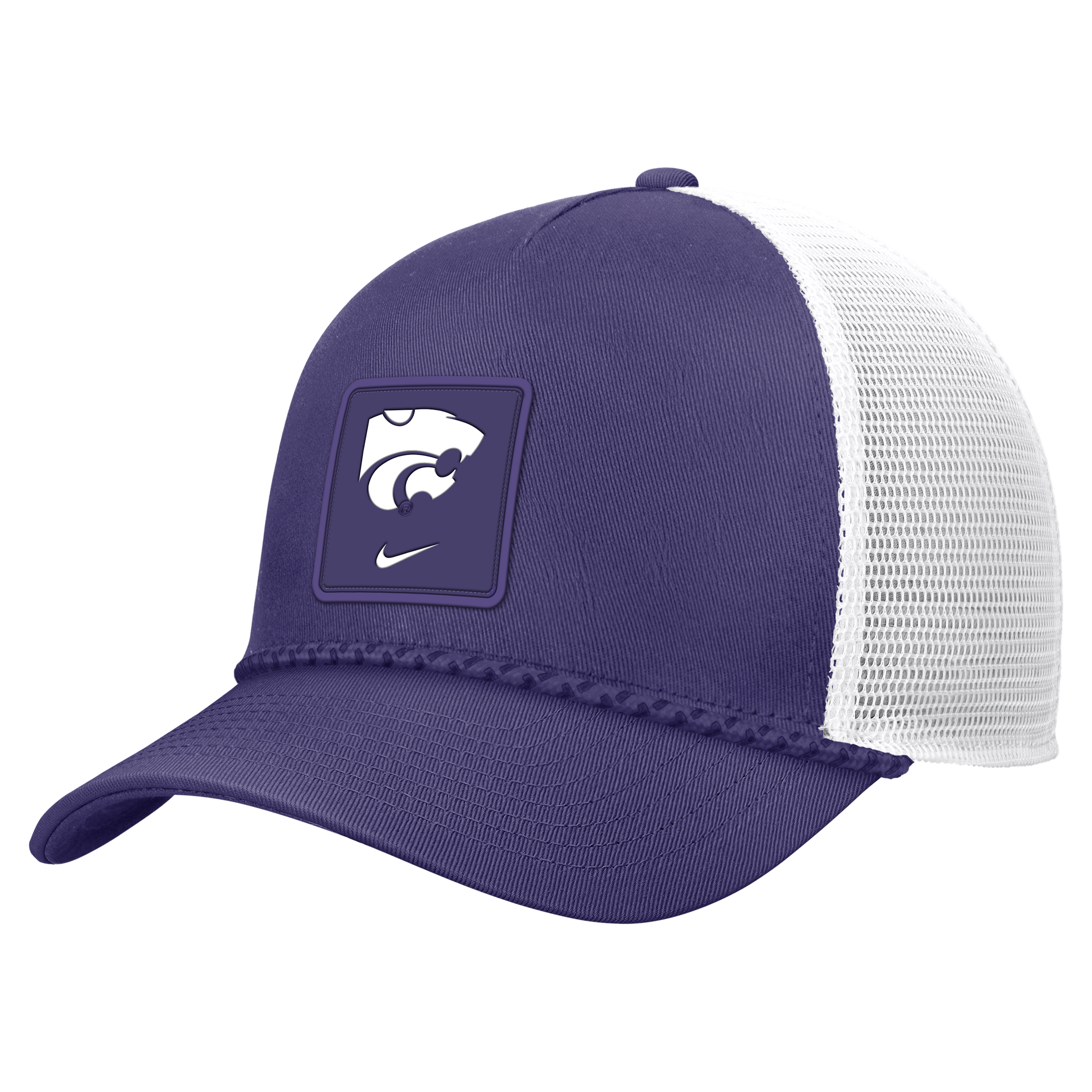 Kansas State Sideline Rope Nike Unisex College Trucker Adjustable Hat in Purple | C13777C686KSST-ORC
